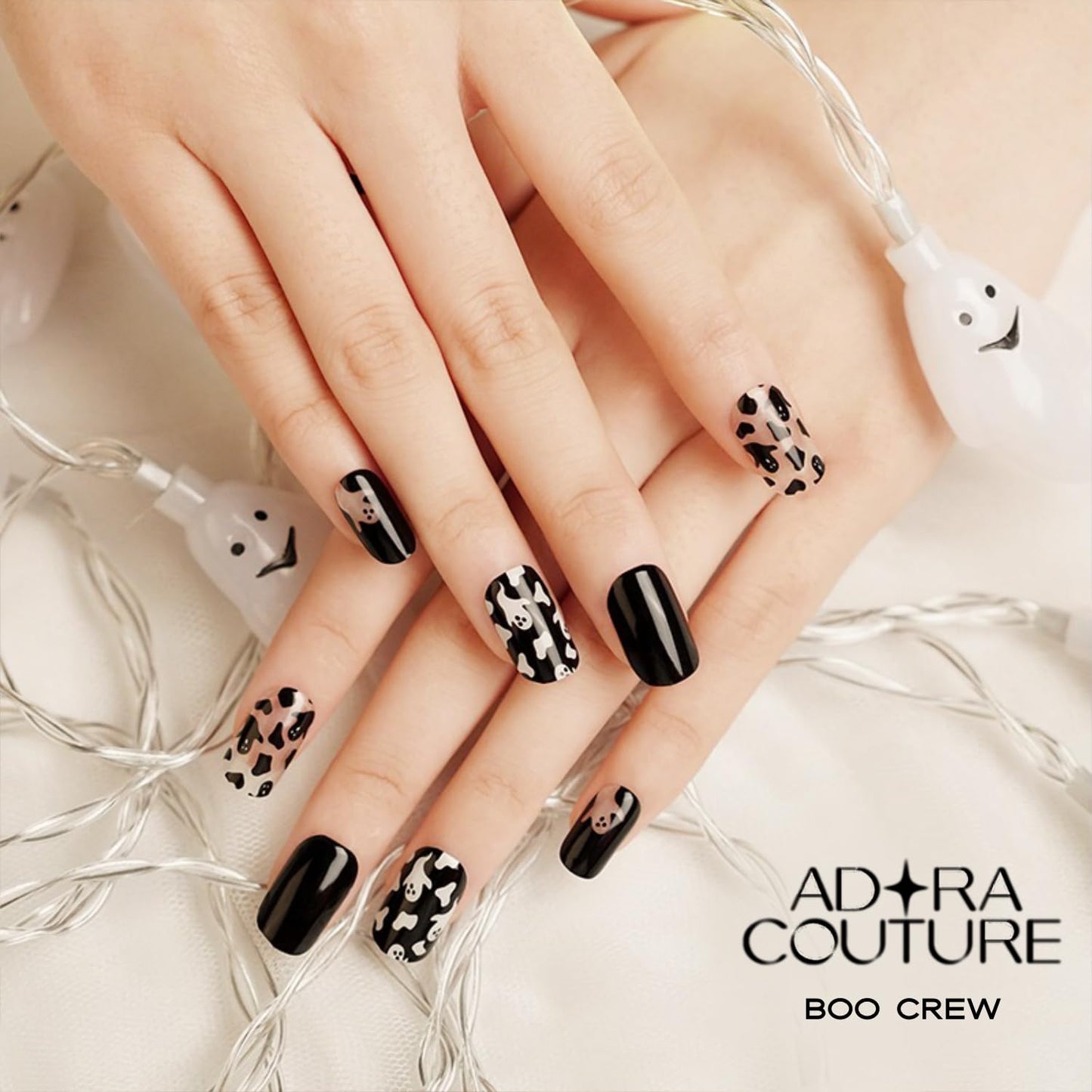 Adora Couture Semi-Cured Gel Nail Strips - 20 Salon-Quality Gel Sticker with UV Light Required, Long Lasting, Easy Application & Removal, Includes Prep Pad, Nail File, Wooden Stick – Boo Crew