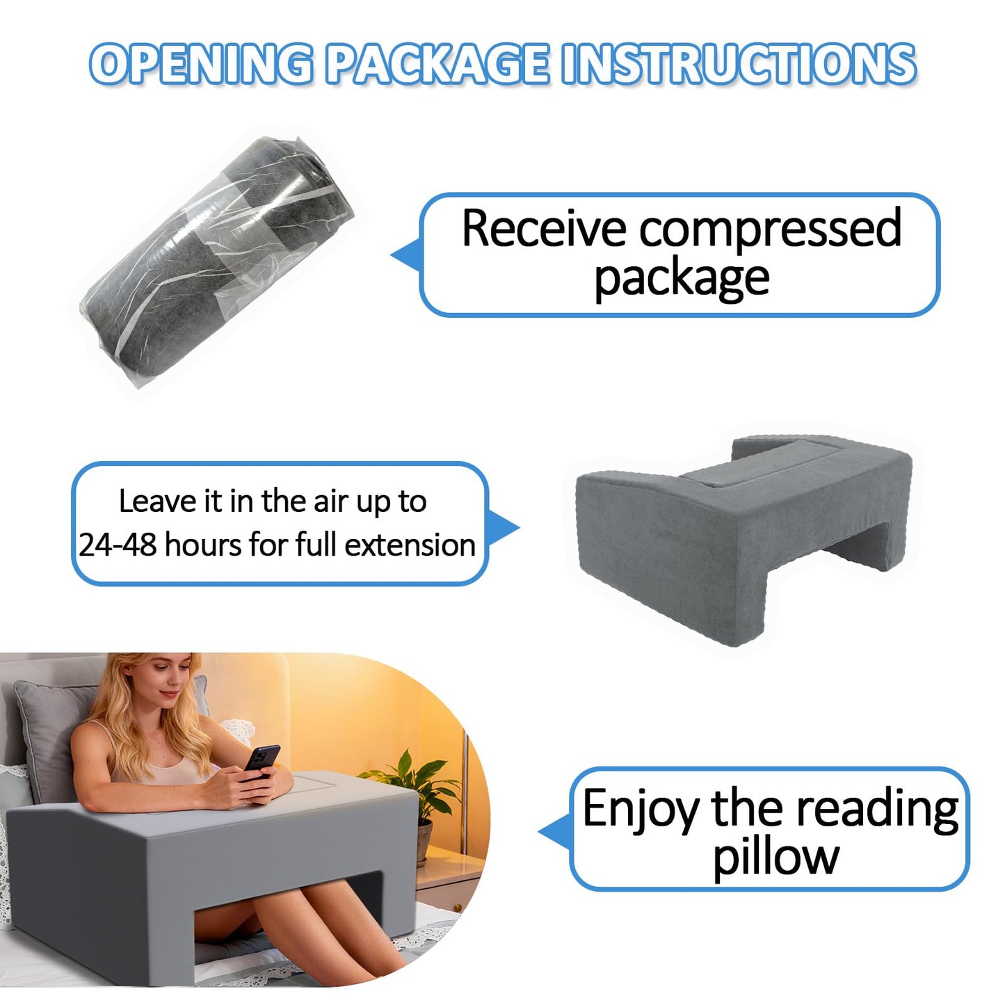 FURNAWAY Lap Desk Pillow with Removable Cover Adjustable Angle Gaming & Machine Washable Reading Pillow for Adults Multipurpose Laptop Bed Tray with Arms for Working
