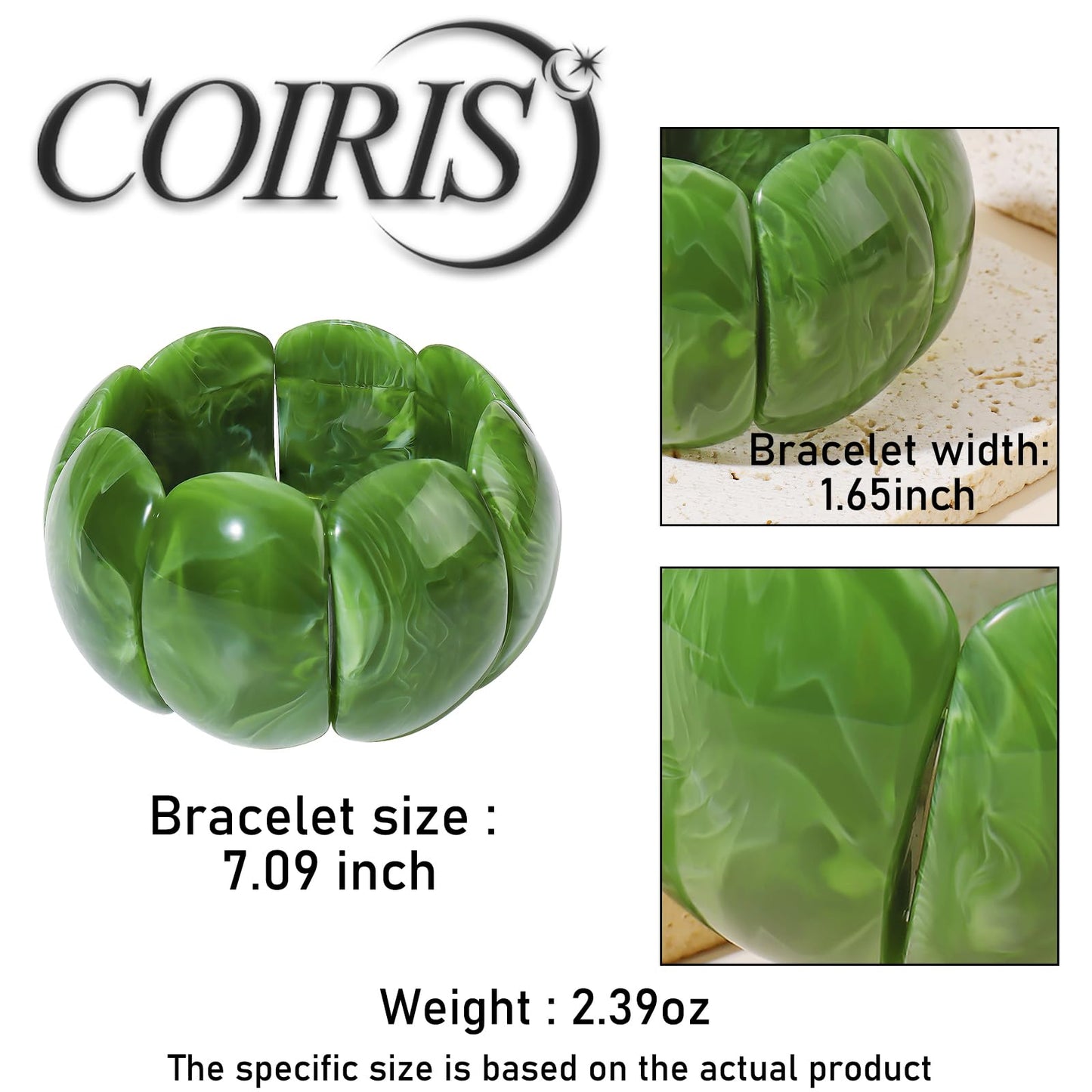 Coiris Chunky Bracelets for Women Acrylic Bangle Resin Bracelets Colorful Thick Jewelry