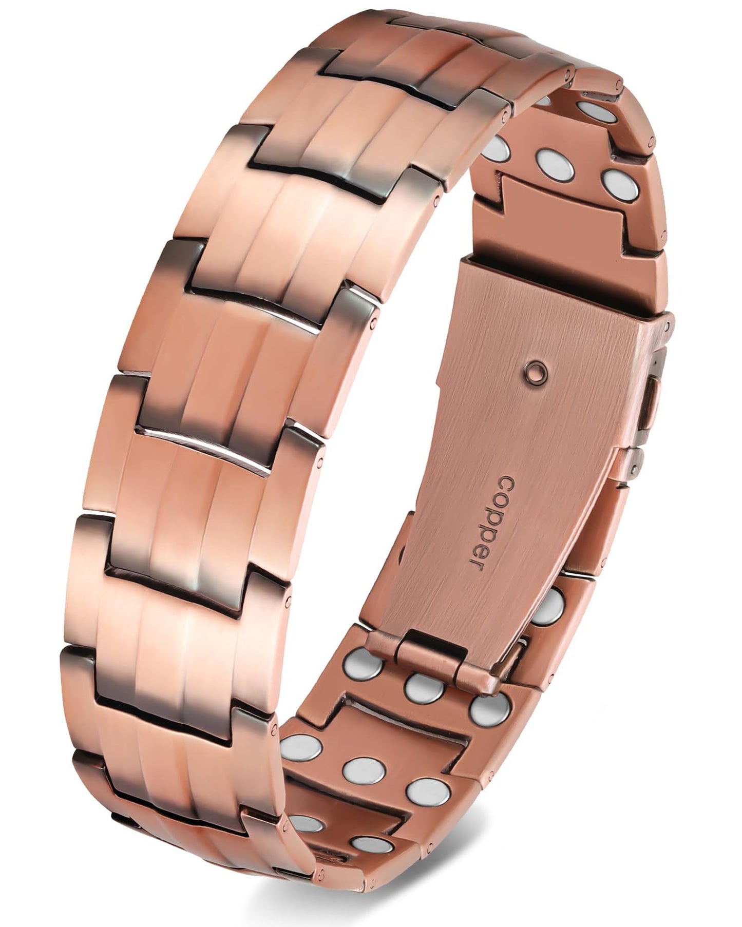 Feraco Copper Bracelet for Men - Ultra 3X Strength Adjustable Magnetic Therapy Bracelet with Sizing Tool and Premium Fold-Over Clasp