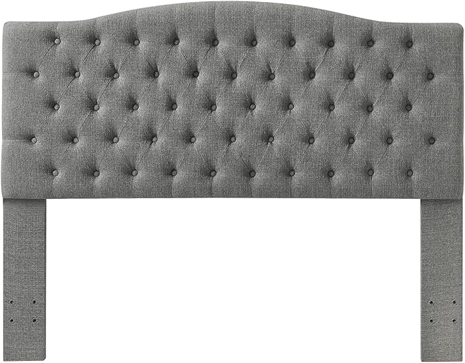 24KF Upholstered Tufted Button Linen Fabric Headboard,Comfortable Fashional Headboard Queen/Full Size,Granite