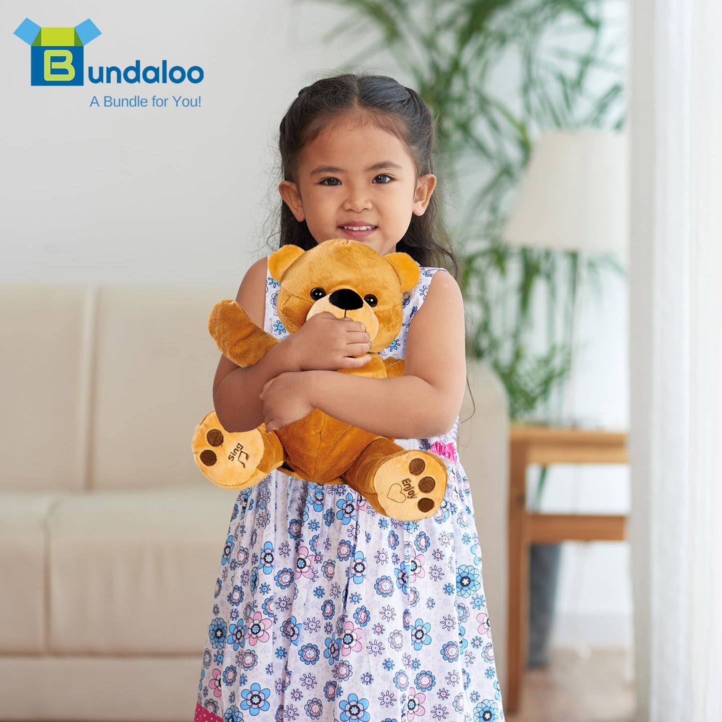 Bundaloo Plush Clapping Bear Animated Singing Play Along Stuffed Animal for Kids - Plays Games and Sings Songs