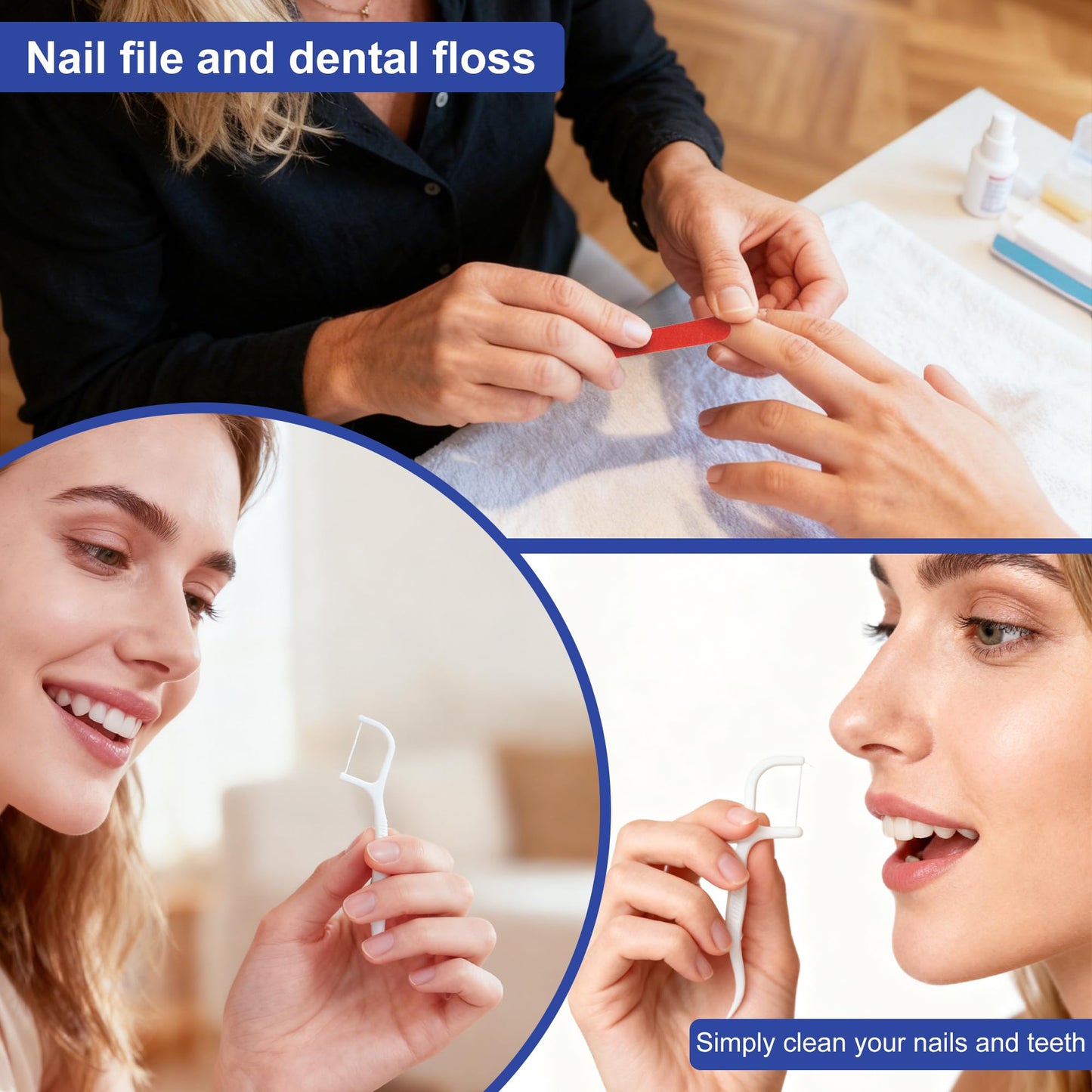 LLHQAMT Vanity Kits Bulk, Hotel Vanity Individual Packaging, Vanity Kit With Cotton Pads, Cotton Swabs, Dental Floss And Nail File, Suitable For Travel, Hotels, Home (50 pcs)