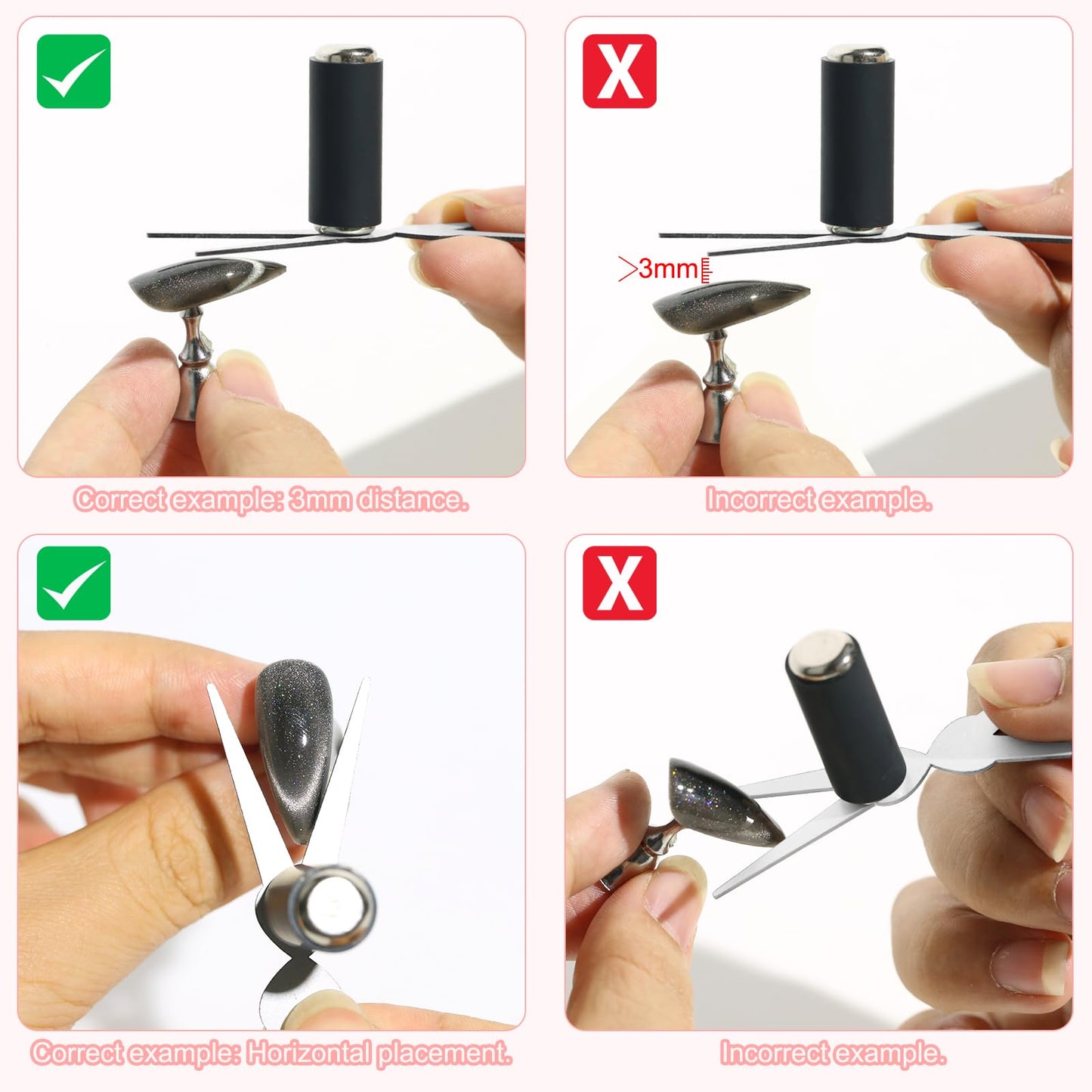Vnjaoi Cat Eye Magnet + 4-PC Bunny-Shaped Nail Magnet for Cat Eye Nail Art Salon or Home