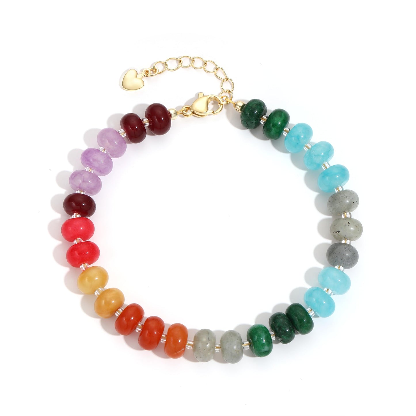 chorfla Colorful Natural Stone Beaded Bracelets for Women, Boho Handmade Gemstone Bracelet, Stackable Summer Beach Jewelry
