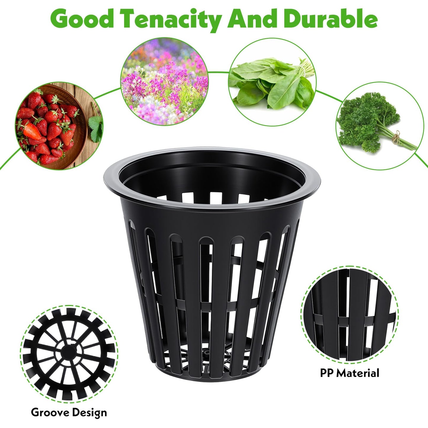Lemecima 200PCS 2 inch Net Pots,Hydroponics Cup, Net Cups for Indoor or Outdoor Growing