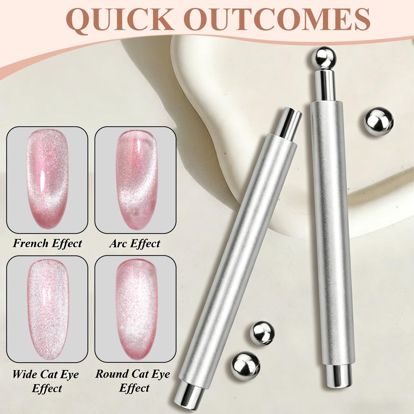 Plman Ring Magnet for Nails - Circle Cat Eye Magnet Set for Cat Eye Gel Polish, 3-Second Instant Effect Neodymium Magnetic Nail Art Tools for Circle French Effects (Ring Set)