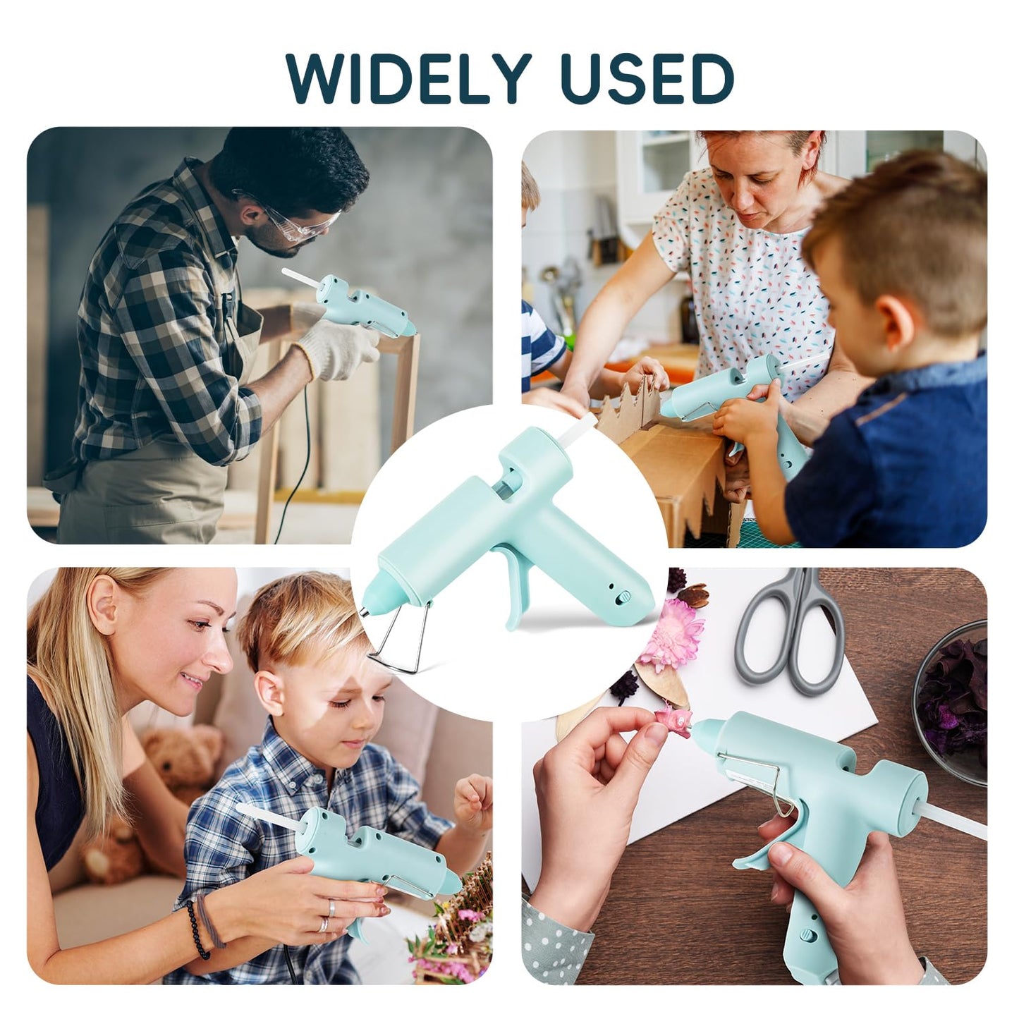 Hot Glue Gun, Mini Hot Glue Gun Kit with 30 Glue Sticks, Consistent Flow, Fast Heating& Ergonomic Design for School Arts& Crafts, DIY Projects and Home Repairs& Decoration