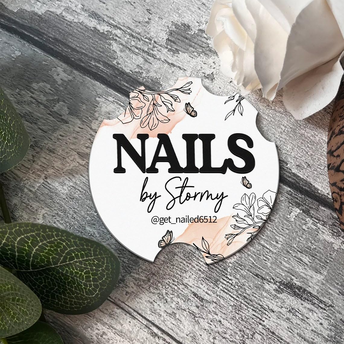 Acrylic Nail Photo Prop for Salons & Artists, Personalised Discs, 4'' Nail Artist Gifts, Advertising Tool, Tech Prop (9)