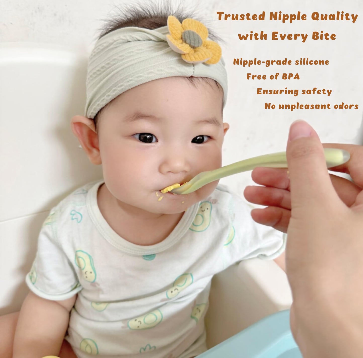 Aurrea Baby teethers for Babies 3-6 Months with Baby Spoons The First Stage Feeding Foods Spoon Set with Travel Case