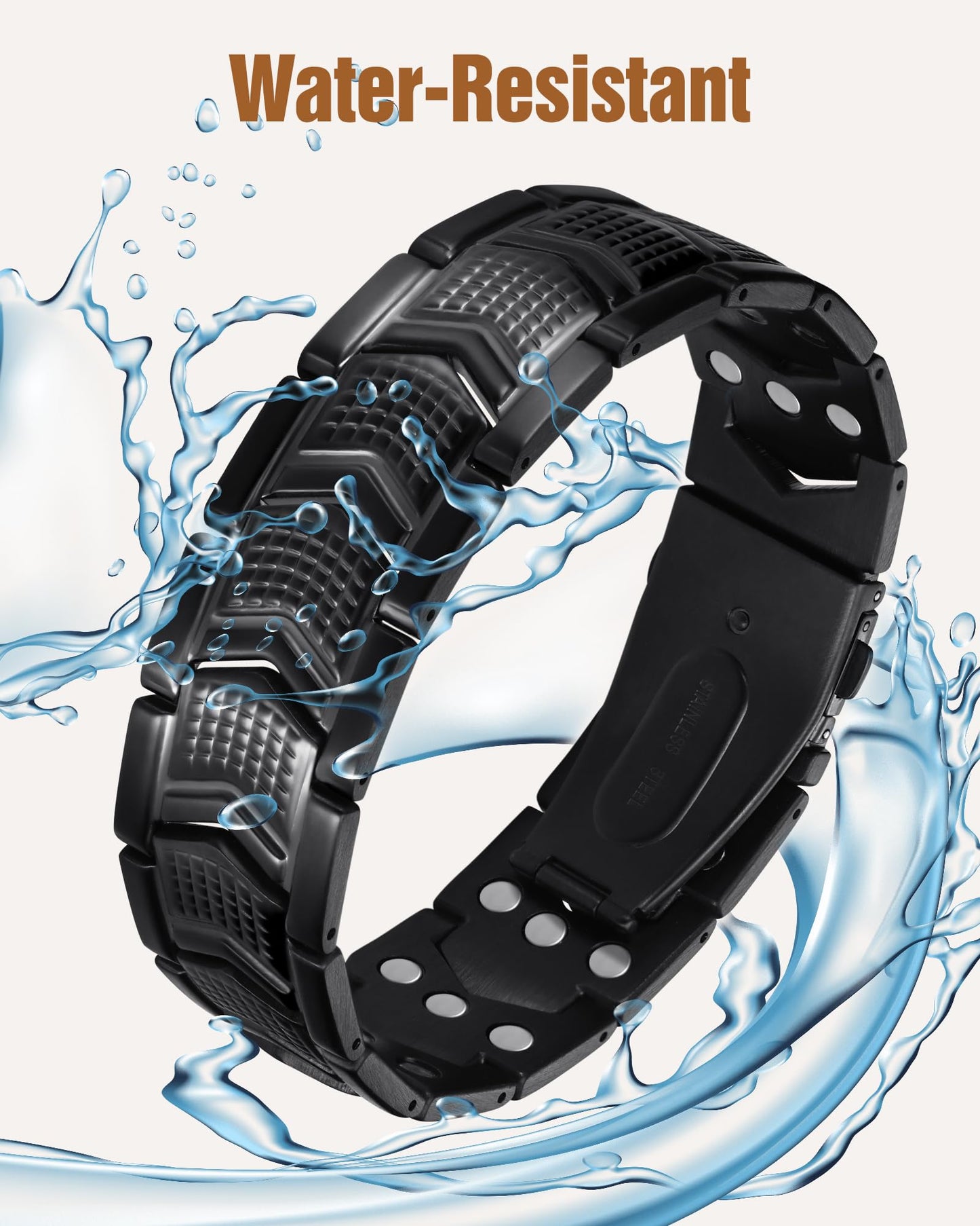 Jecanori 3X Strength Magnetic Bracelets for Men,Premium Fold–Over Clasp & Adjustable Length,Ideal Gift for Men