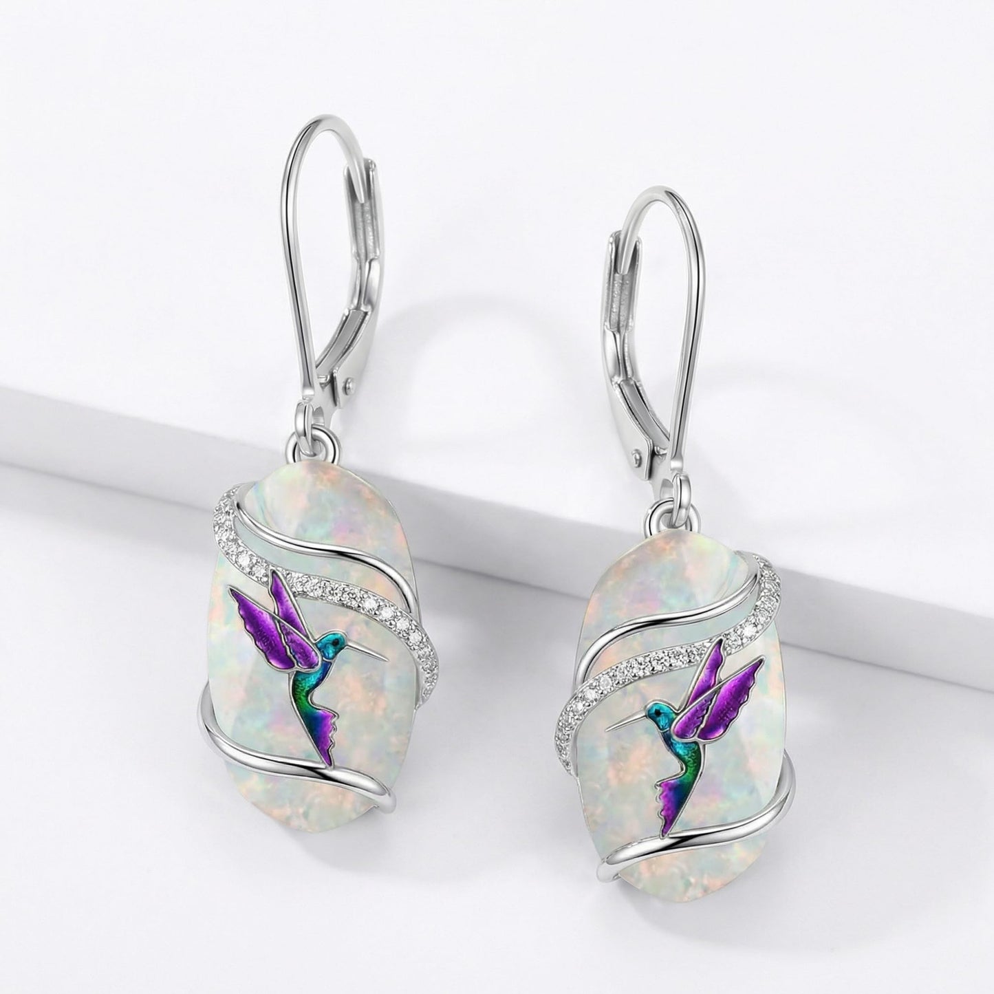 ONEFINITY Opal Hummingbird Earrings Opal Earrings Hummingbird Jewelry Gifts for Women