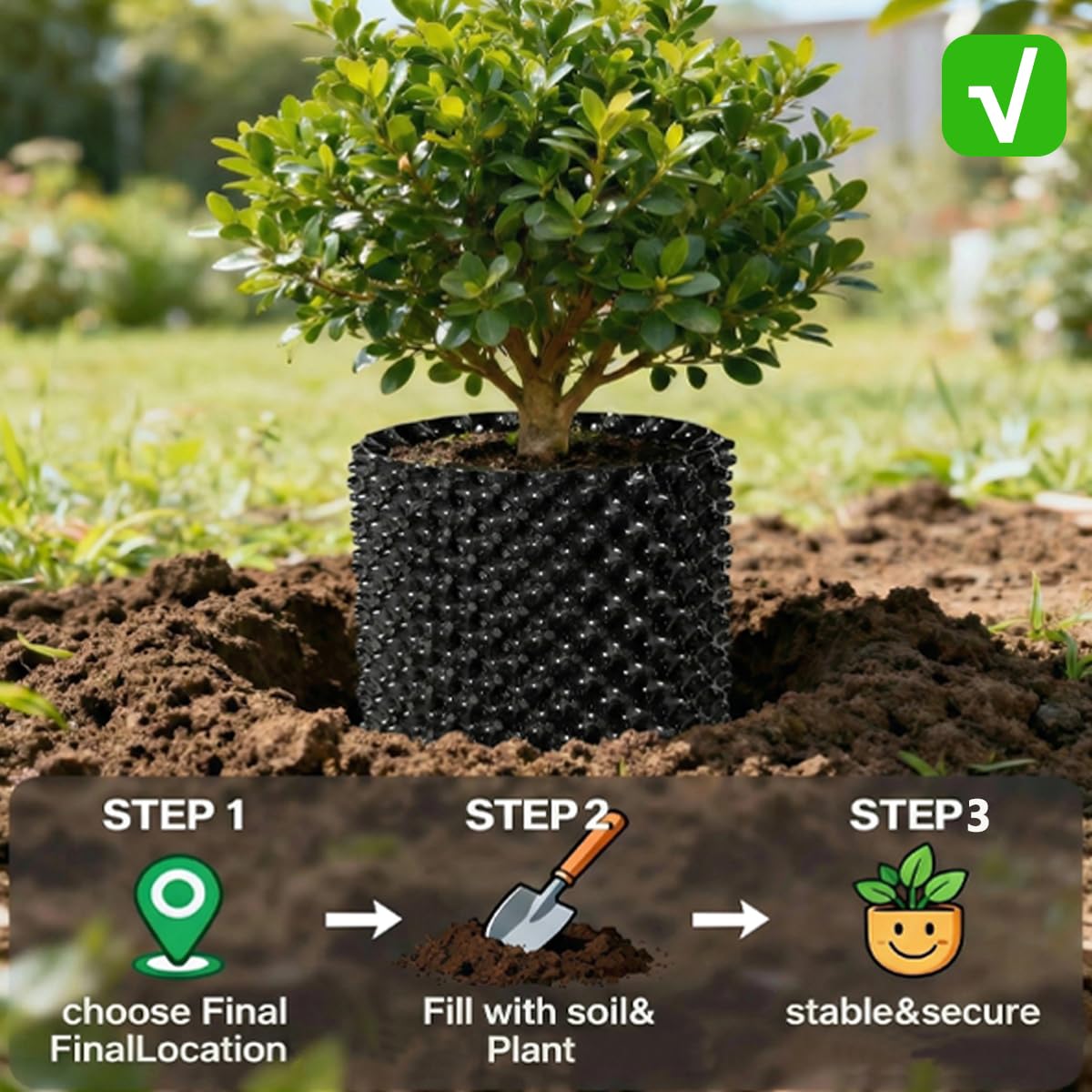 Focefec 2.5 Gallon Air Pruning Containers, Plastic Nursery Pots 10pcs, Plant Pots for Vegetable, Fruit, Garden Use, Self-Planting Pots with Handles and Bases, Size 9.8'' x 8.7''