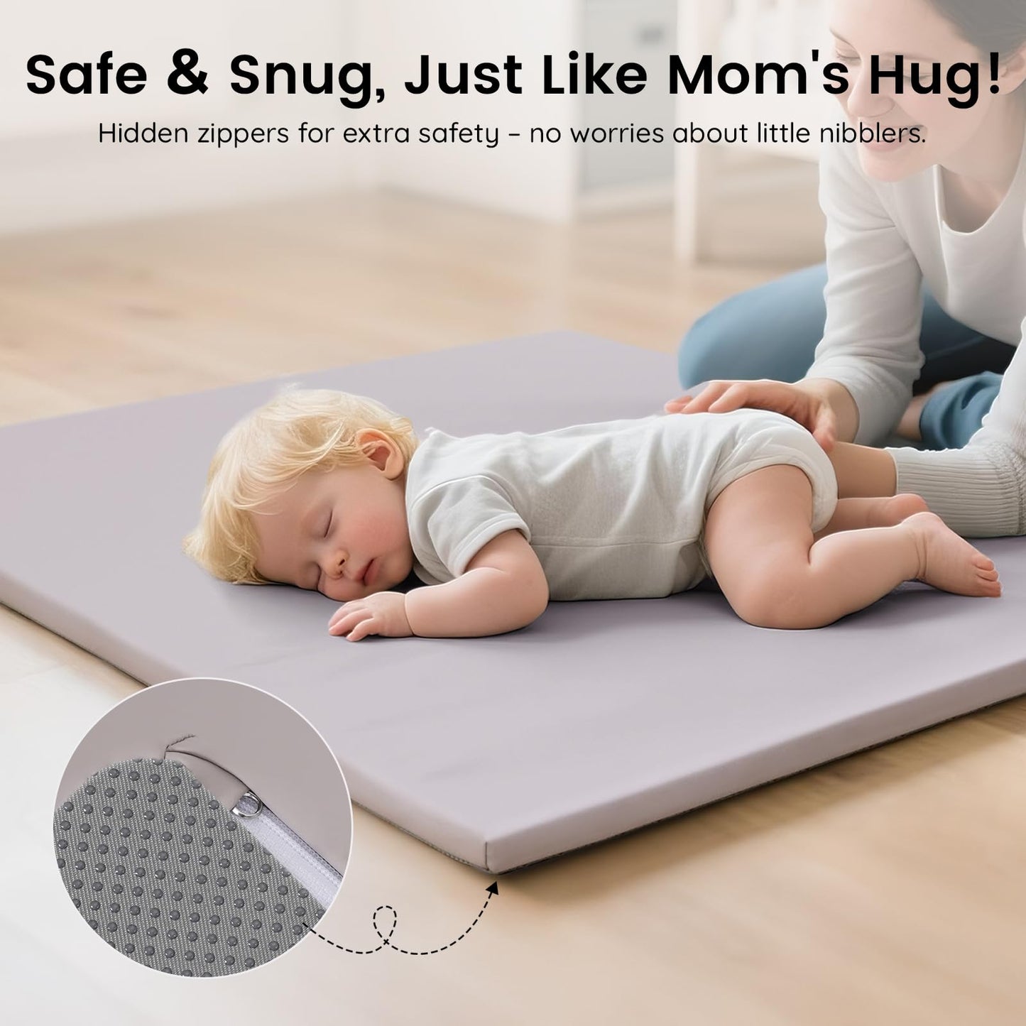 INNO STAGE Baby Play Mat, 50x50 Inch Thick Foam Waterproof Floor Mat with Pu Leather, Non-Toxic Cushioned Activity Mat for Babies & Toddlers, Playpen Gym Mat, Easy Wipe Clean,