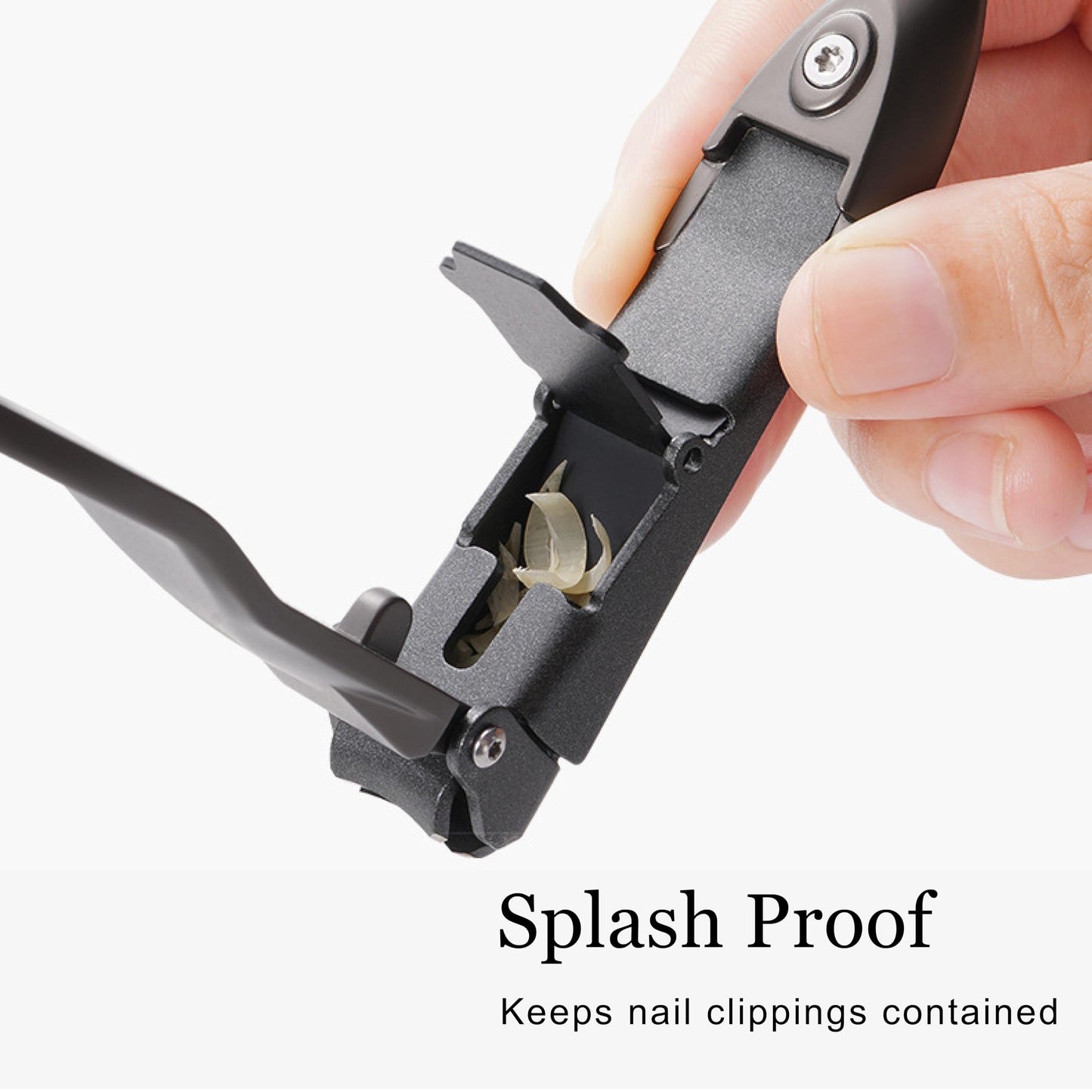 Nail Clippers with Catcher, No Splash, Self-Collecting Nail Cutter, Ergonomic Design for Fingernails and Toenails,SUNDEN SD1442