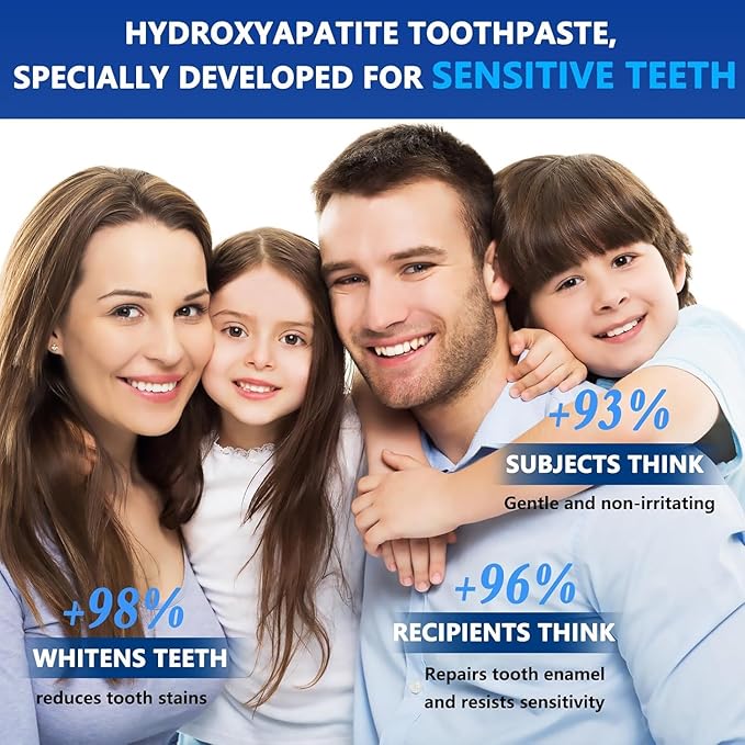 7.5% Nano Hydroxyapatite Toothpastes for Enamel Protection and Tooth Strengthening, Fluoride-Free Cooling Mint, Promotes Fresh Breath, Daily Use for Oral Health Mild Mint, 4.23 Oz, （2 Pack）