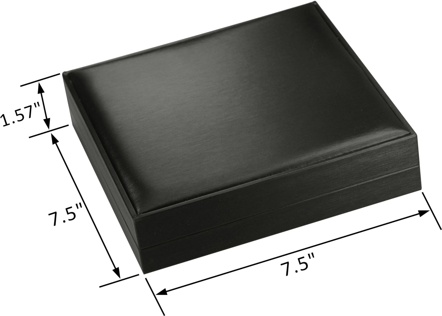Black Color Extra Large Necklace Ring Earrings Bracelet Sets Gift Box Luxury Soft Touch PU Leather Material Big Necklace Storage Box Size 7.5"(W)*7.5〞(D)*1.57〞(H)