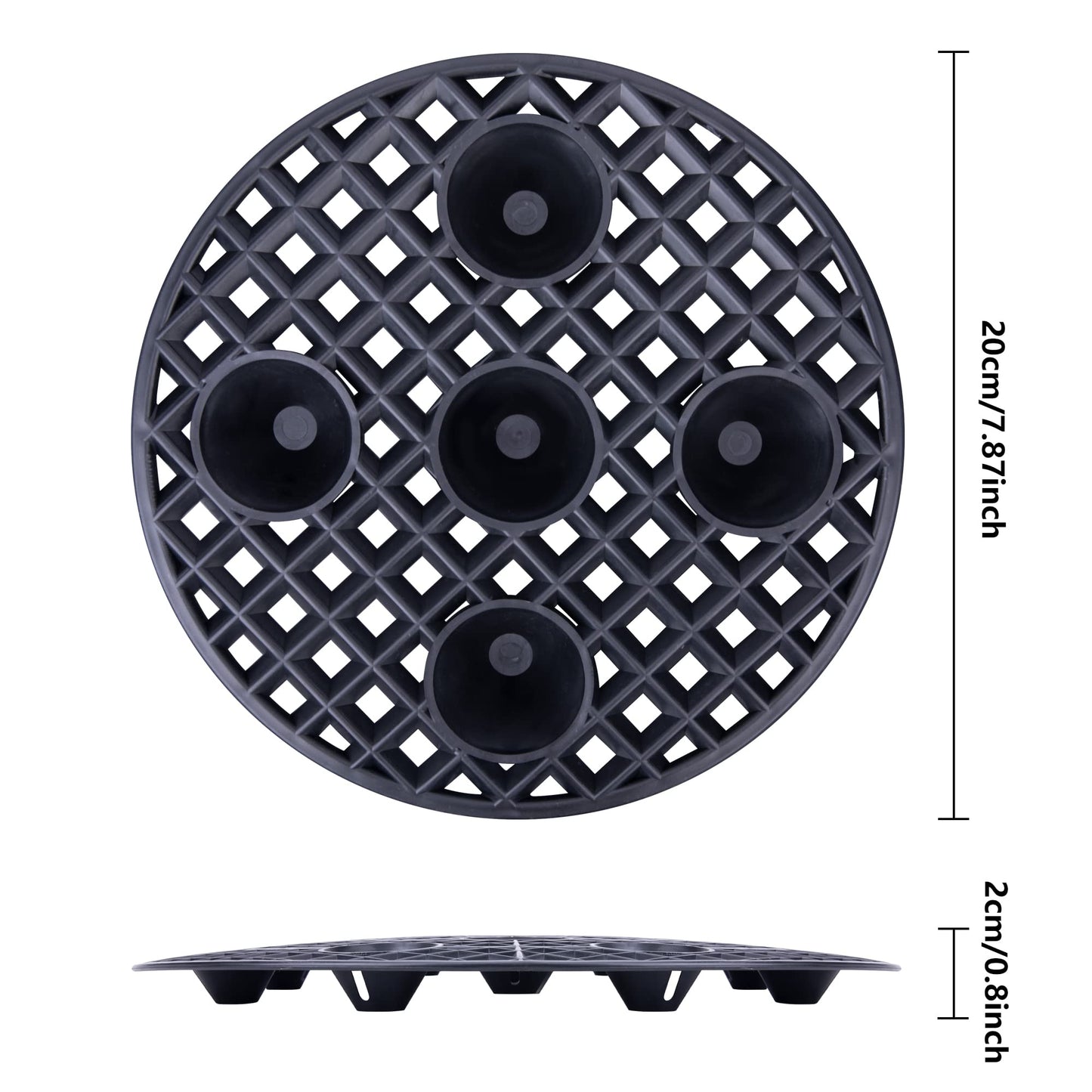 LFUTARI 6Pcs Plant Level Pot Elevator, 7.8 inch Plant Stands, Plant Pot Saucer for Prevent Rot and Damage on Patio & Deck (20cm-6pcs, Black)