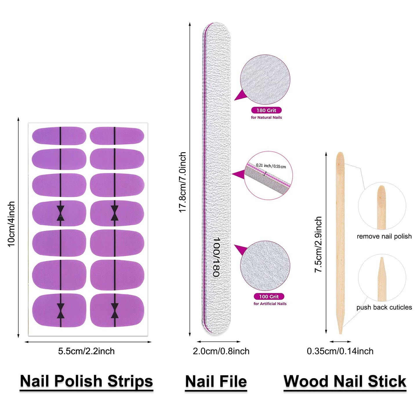 DANNEASY 30 Sheets Nail Polish Strips for Women Full Nail Wraps Gel Nail Strips Self Adhesive Nail Polish Stickers Stick On Nails Fingernails Manicure Sticker Nail Art Accessories with Nail File