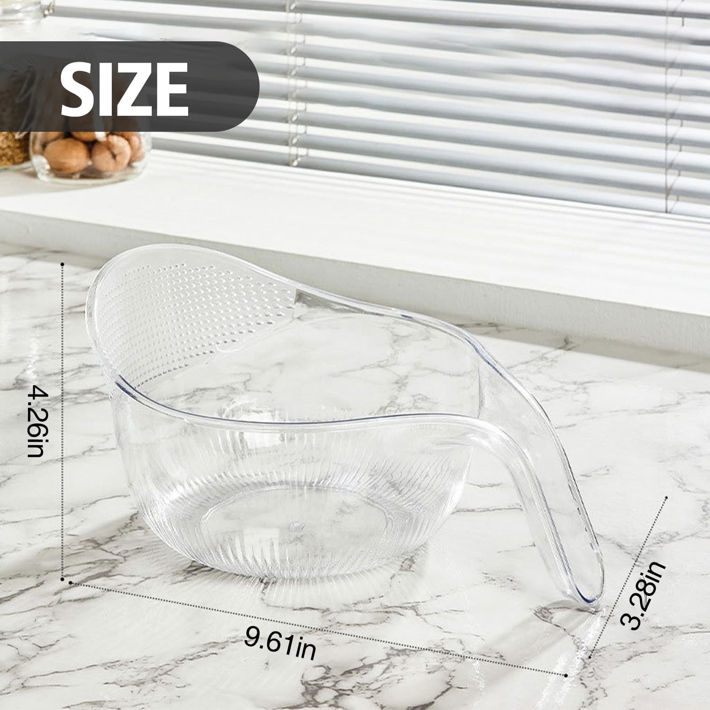 2-In-1 Rice Strainer,Large Rice Washer Beans Washer Strainers And Colanders - Washing Bowl for Fruit Washing Bowl With Strainer,Rice Washing Bowl Multifunctional Drain Basket (White)