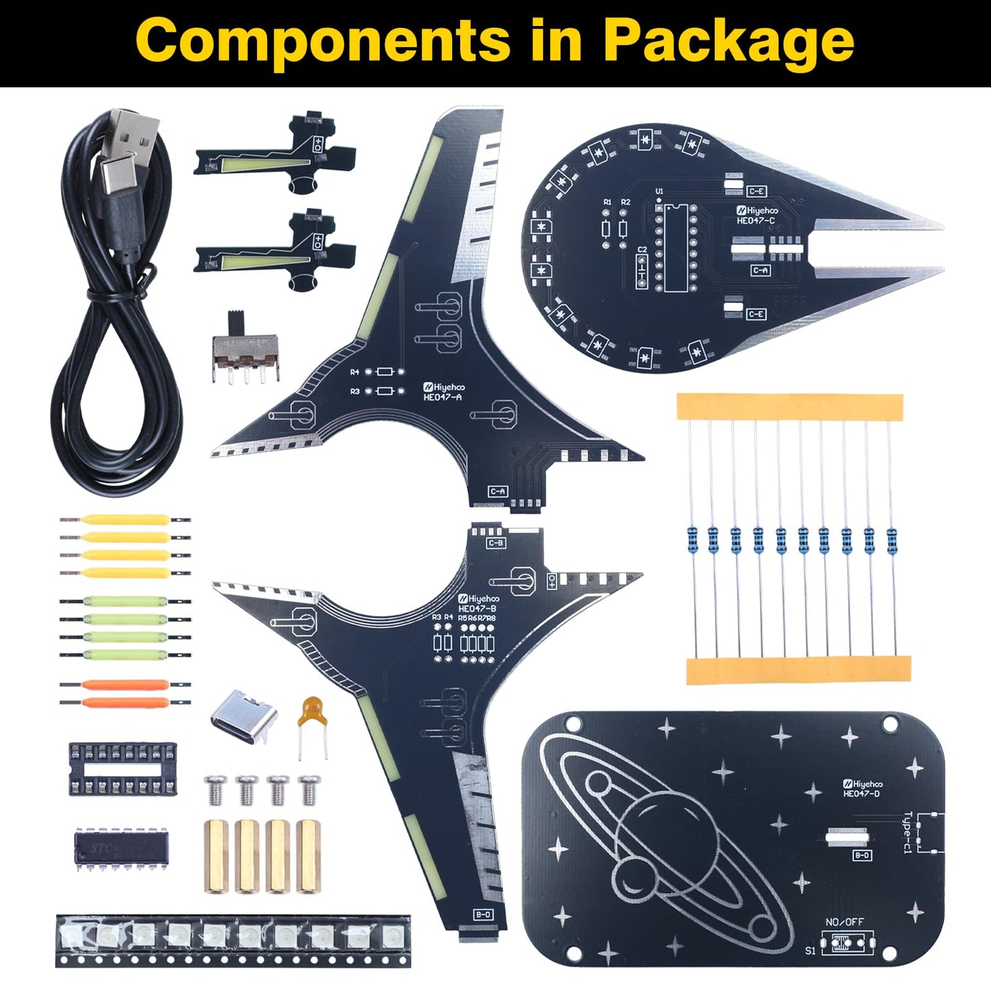 Starship Soldering Practice Kit, Sci-Fi Spaceship DIY LED Light Kit, Fun Electronics Learning Kit for School Projects & Cool Desk Decor Present for Teens & Adults
