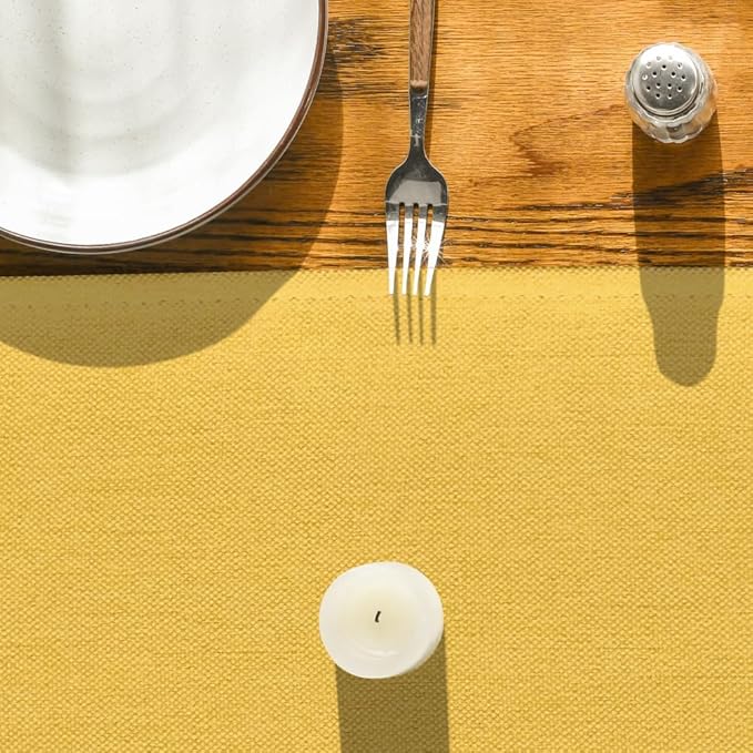 Artoid Mode Yellow Table Runner, Seasonal Summer Fall Washable Kitchen Dining Table Decoration for Home Party Decor 13x36 Inch