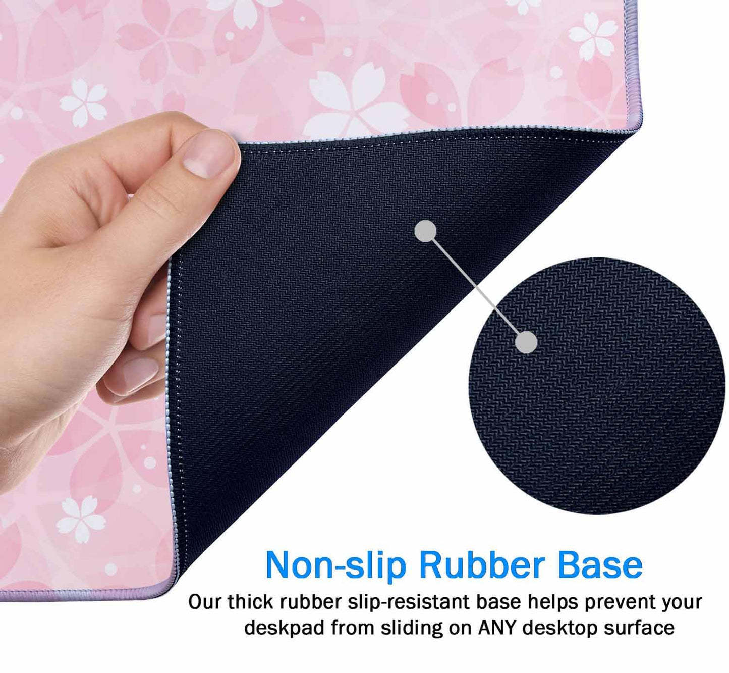 Gaming Large Mouse Pad with Stitched Edges, Cherry Blossoms Desk Mat, Extended Keyboard Pad, Non-Slip Rubber Base Desk Pad for Keyboard and Mouse, 35.4X15.7 inch