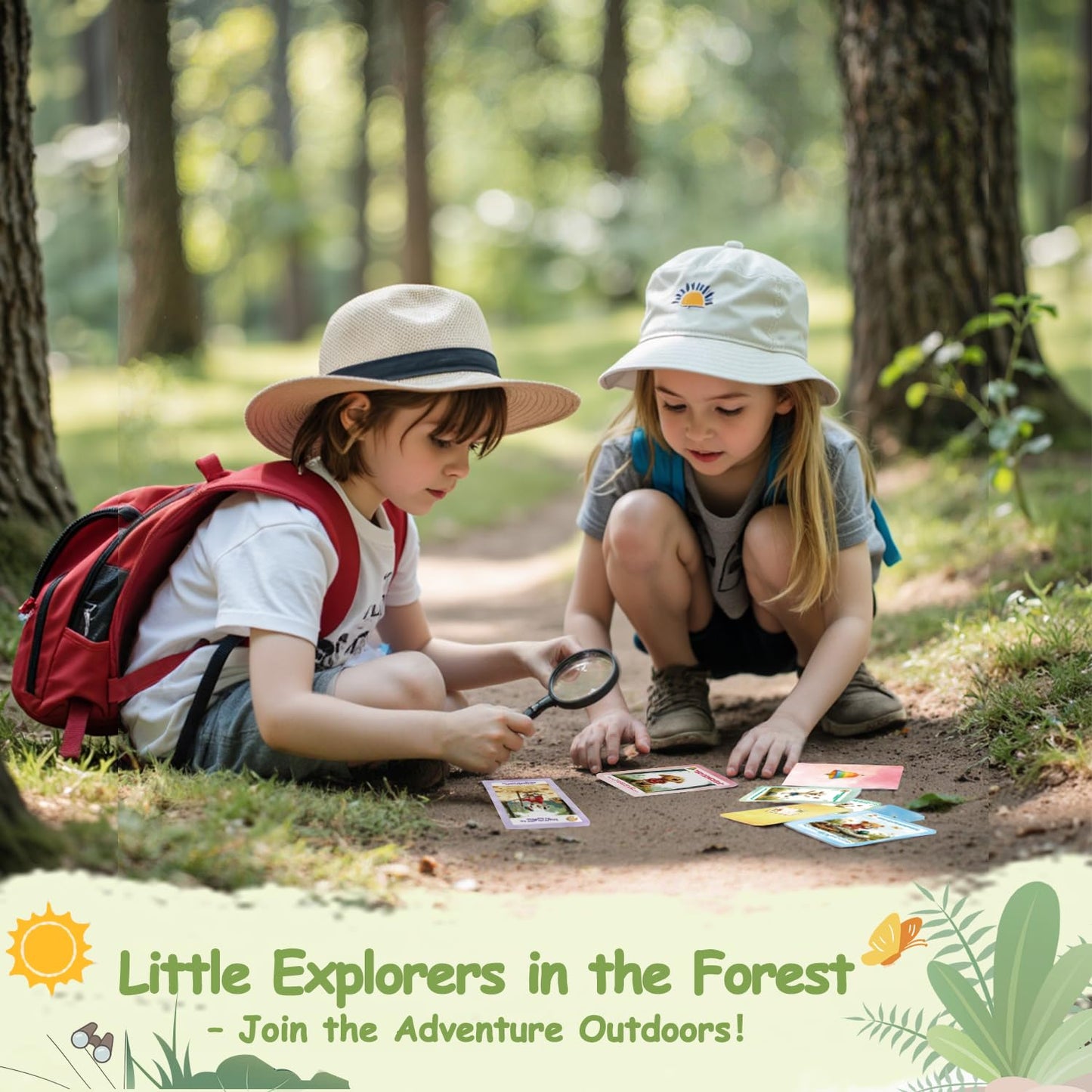 Kids Nature Scavenger Hunt – Outdoor Game for Kids | Laminated Waterproof, Wipe-Clean | 55 Cards, 5 Themes, Spinner & Stickers, Soft-Touch | Ages 3–12 Stocking Stuffers