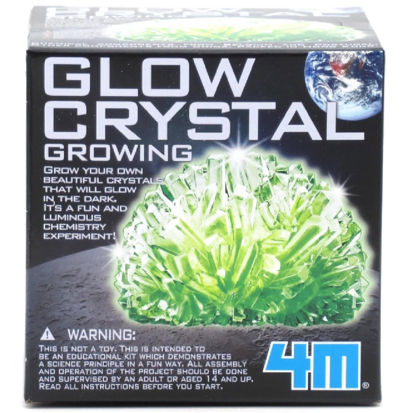 4M: Glow Crystal Growing Kit - DIY Science, Make Your Own Glow-in-The-Dark Mineral Specimen, Chemistry Set, Geology Experiment, STEM Project, Kids 10+