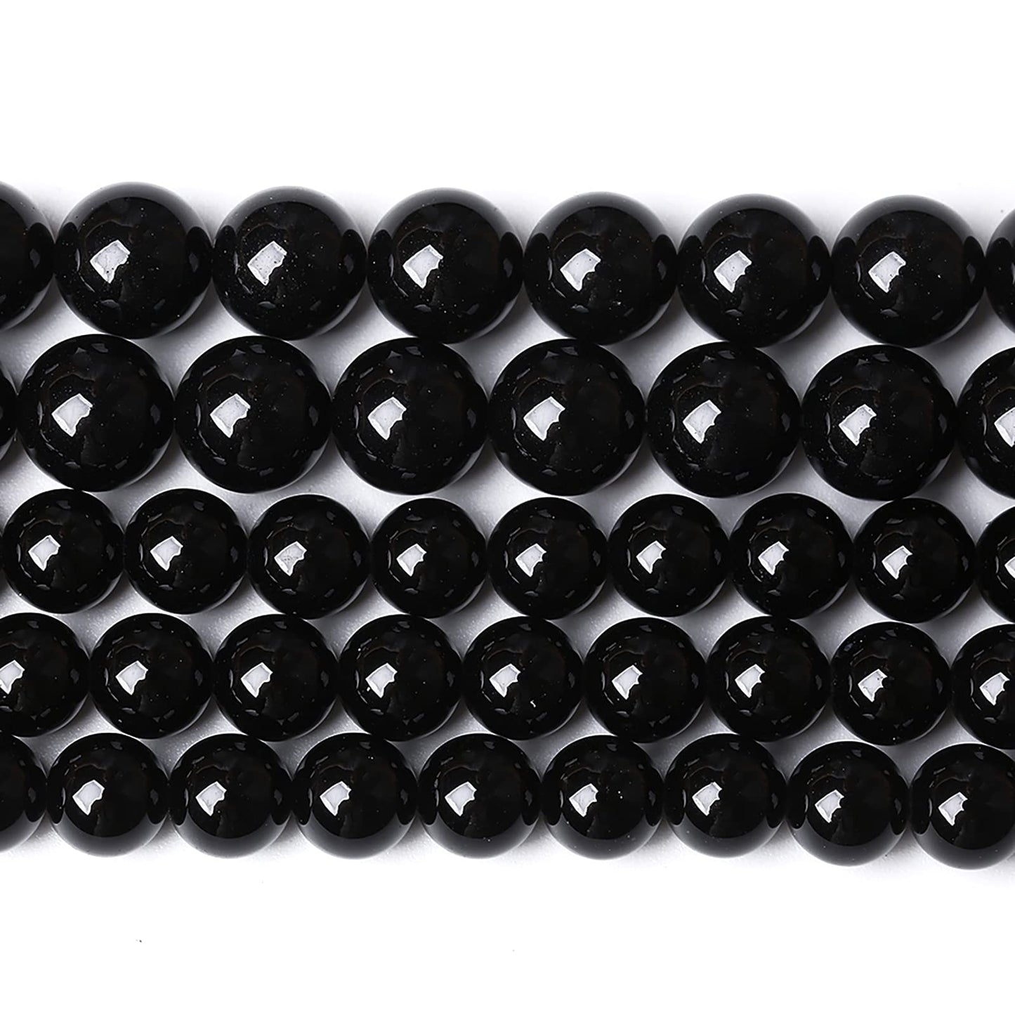 6mm 60PCS Natural Black Onyx Agate Round Loose Spacer Beads for Jewelry Making DIY Craft Bracelet 1 Strand 15"
