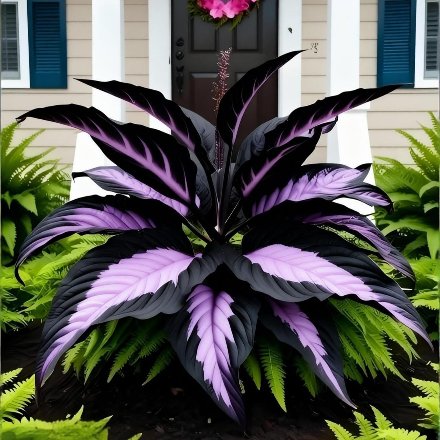OJHJXUG Alocasia Elephant Ear/Low Maintenance Colorful Foliage/Indoor Outdoor Garden Mixed Borders Display (4)