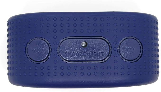 Timelink Smartlight Rubber Alarm Clock with Automatic Night Light and Large Display ?€? Easy-to-Use Digital Alarm with Snooze, Soft Rubber Case, Battery Operated, for Kids and Adults (Blue)