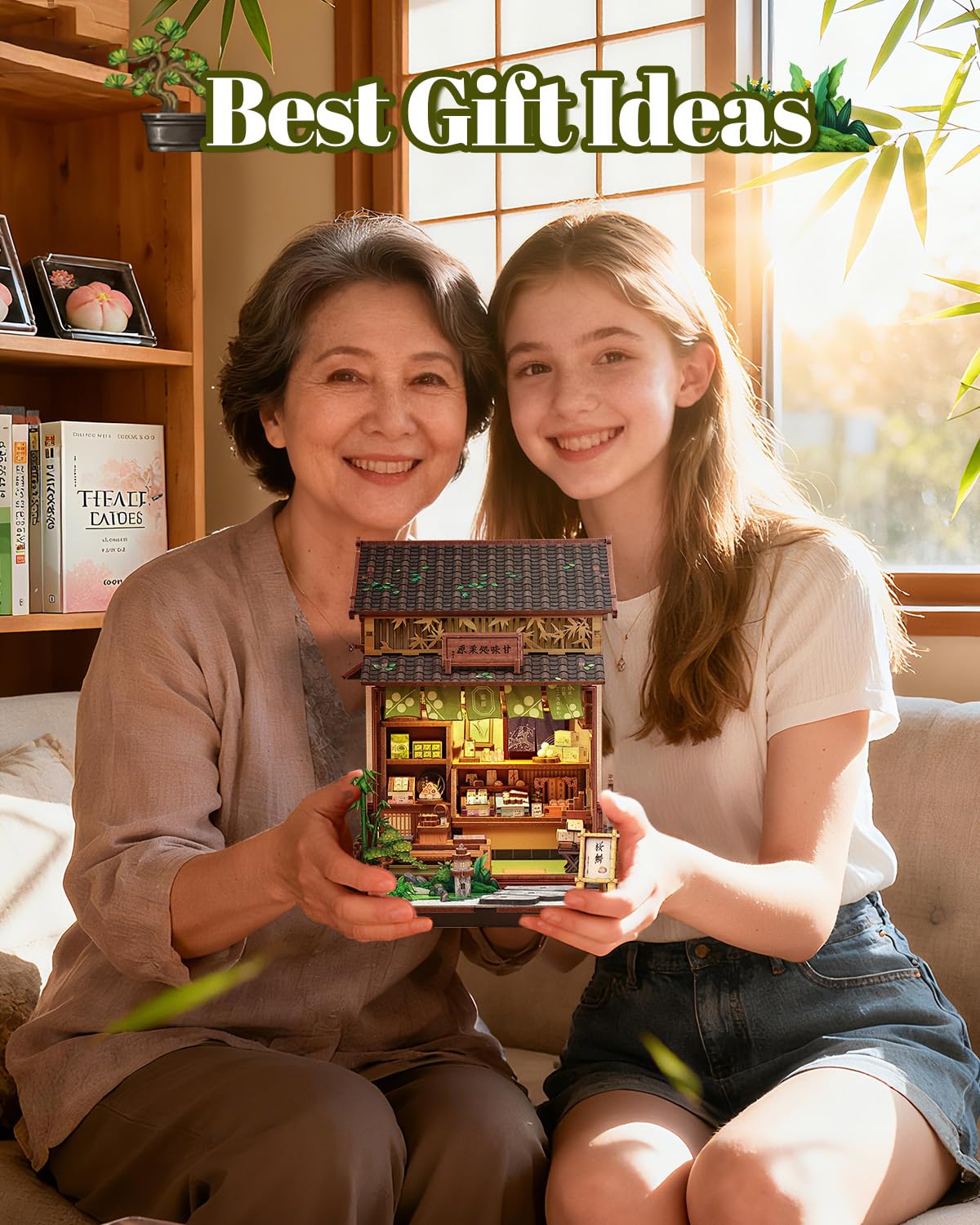 Endless Limit Book Nook Kit - DIY Miniature Japanese Wagashi Shop, 3D Wooden Puzzle Dollhouse with LED Lights, Tiny Bookend & Creative Bookshelf Decor, Craft Gift for Adults, Teens & Book Lovers