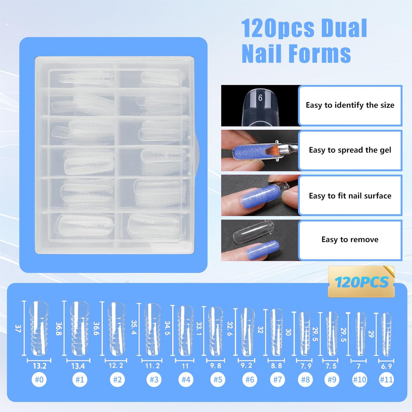 Poly Gel Slip Solution Kit - 5oz Slip Solution for Nail Extensions with 120pcs Dual Forms, Nail Clips, Dual-Ended Brush & Crystal Cup - Beginner-Friendly DIY Nail Art Set for Women at Home