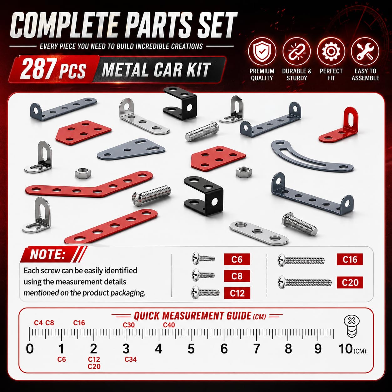 DIYBee Metal Model Car Kit, 287 Pcs Racing Car Building Kit for Boys 8-12, Build Your Own Car Kit with Real Tools, STEM Engineering Erector Set Gift for Kids Teens & Adults