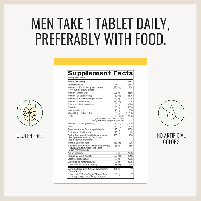 Nature's Way Alive Once Daily Men's 50 Plus Multi Ultra Potency Tablets, 60 Count