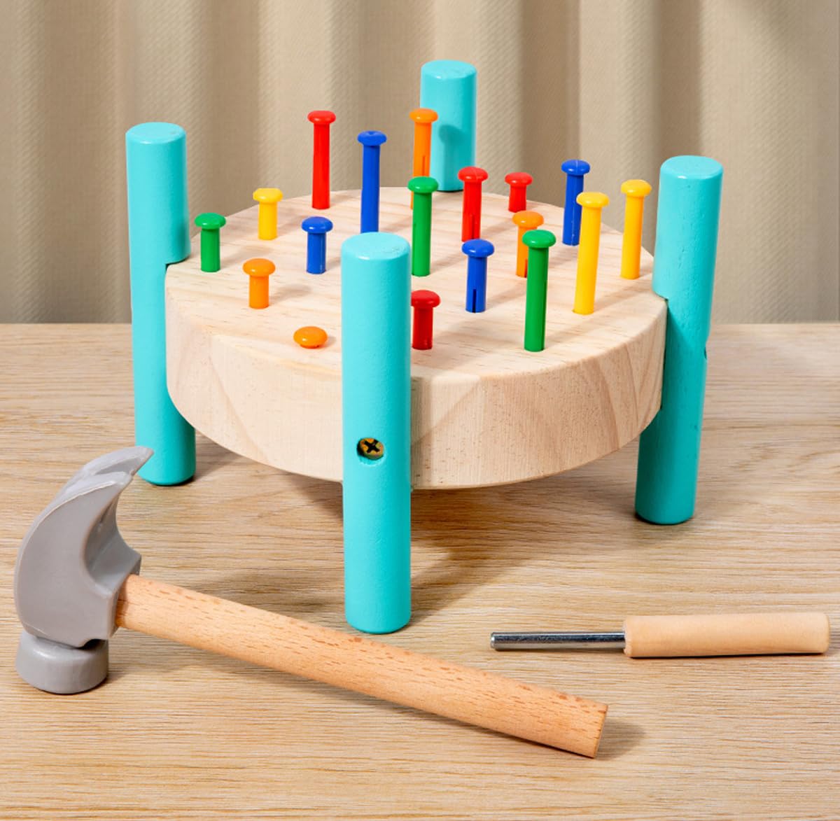 QZJVKBXY Wooden Baby Workbench Pounding Hammer Toy for Toddlers,STEM Educational Preschool Learning Toys for Kids.