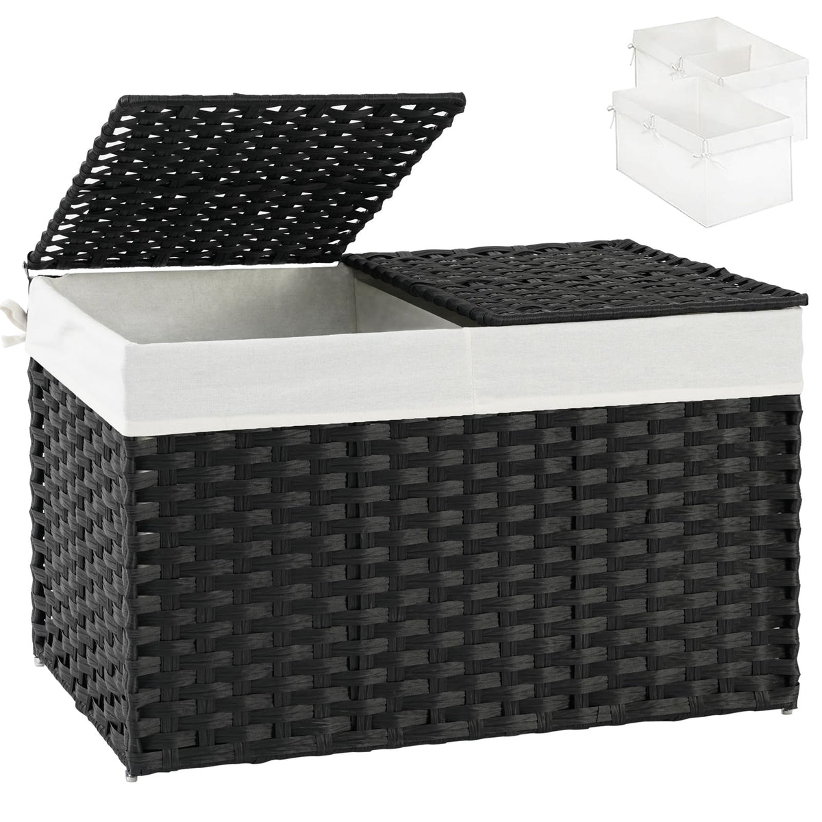 Storage Basket with Lid Wicker Baskets for Storage