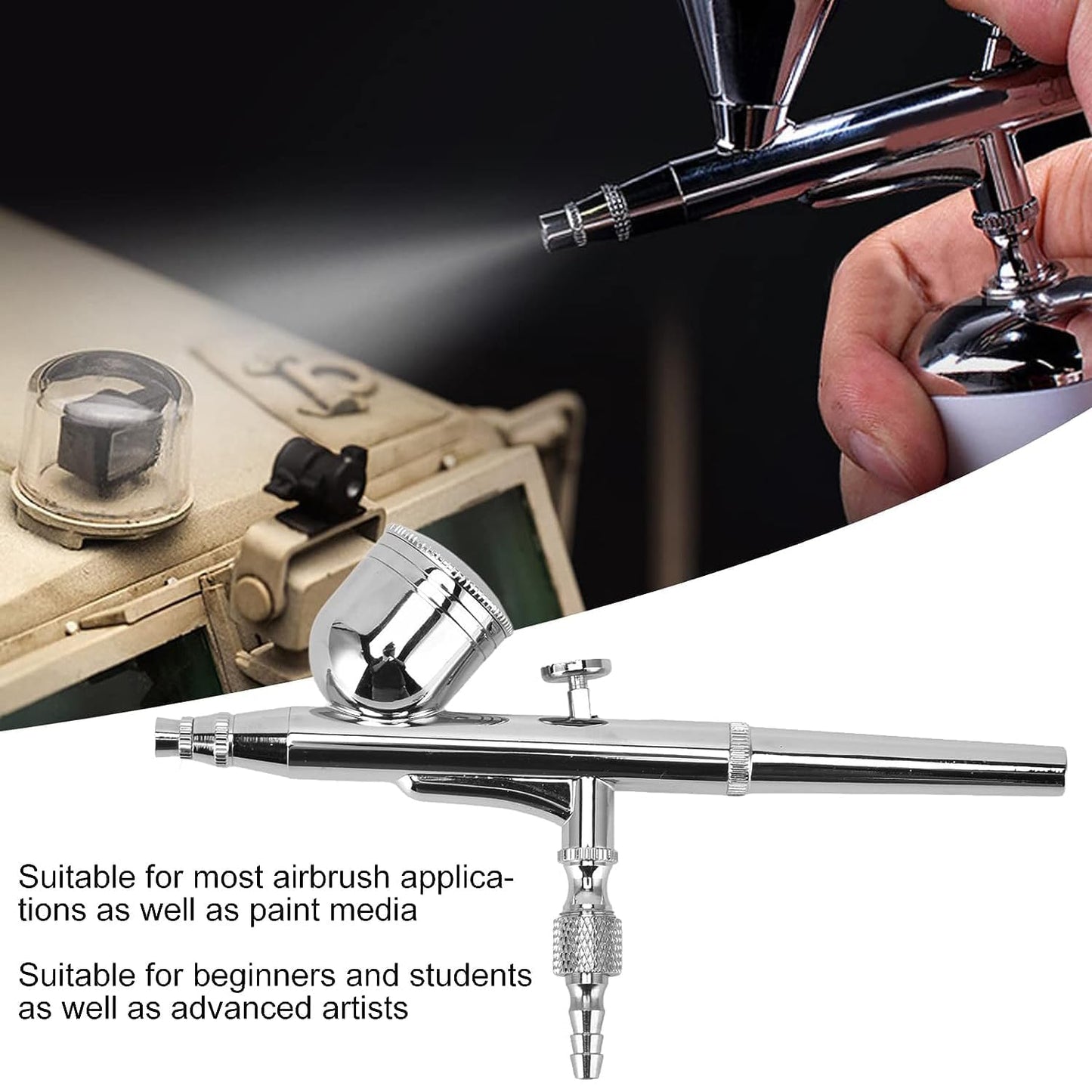 GotHobby 0.3mm Gravity Feed Dual-Action Airbrush Paint Spray Gun Kit Set