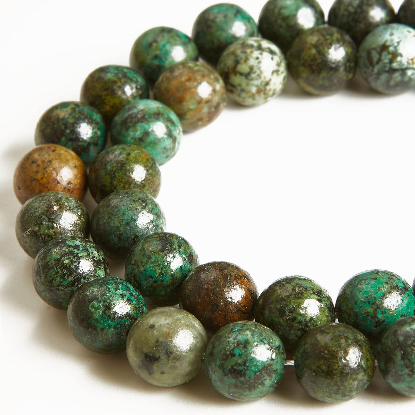 45pcs 8mm Natural African Turquoise Beads Gemstone Beads Round Loose Beads for Jewelry Making