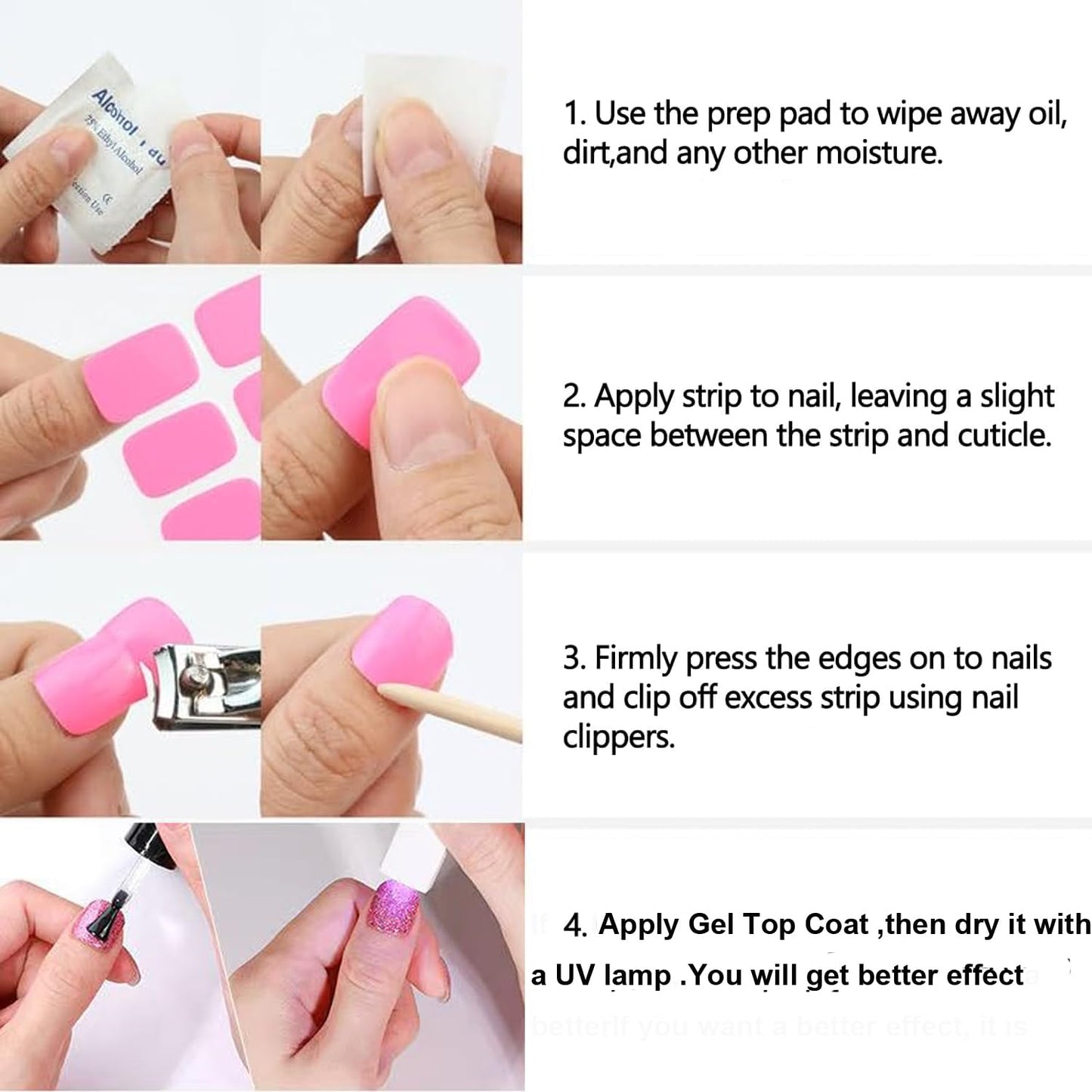 Magrace Nail Polish Strips 20 Pcs Salon Quality Gel Nail Stickers Works with Any UV/LED Lamps Long Lasting Wraps