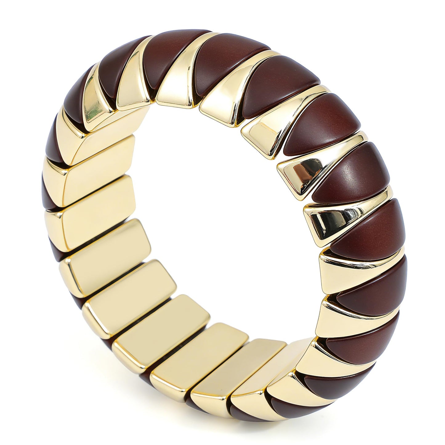 GOOJIDS Simple Beaded Gold Plated Bangles Bracelet Chunky Bamboo Tube Curved Stacking Clear Acrylic Colorful Beads Stretchable Gold Plated Bracelets Set For Women (C-Gold Sunflower Bracelet)