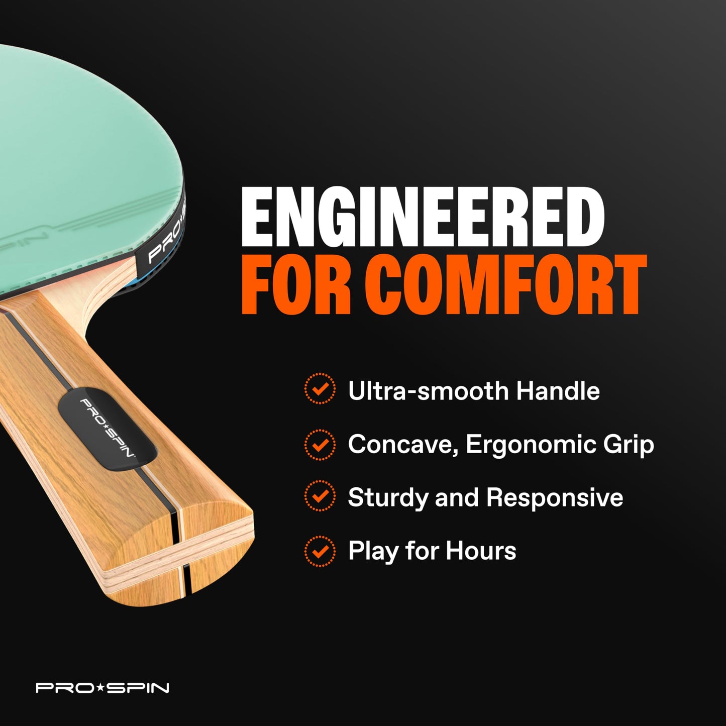 PRO-SPIN Ping Pong Paddles - High-Performance Set with Premium Table Tennis Rackets, 3-Star Ping Pong Balls, Storage Case | Professional Quality Ping Pong Paddle Set (Mint |Green, 2-Player Set)