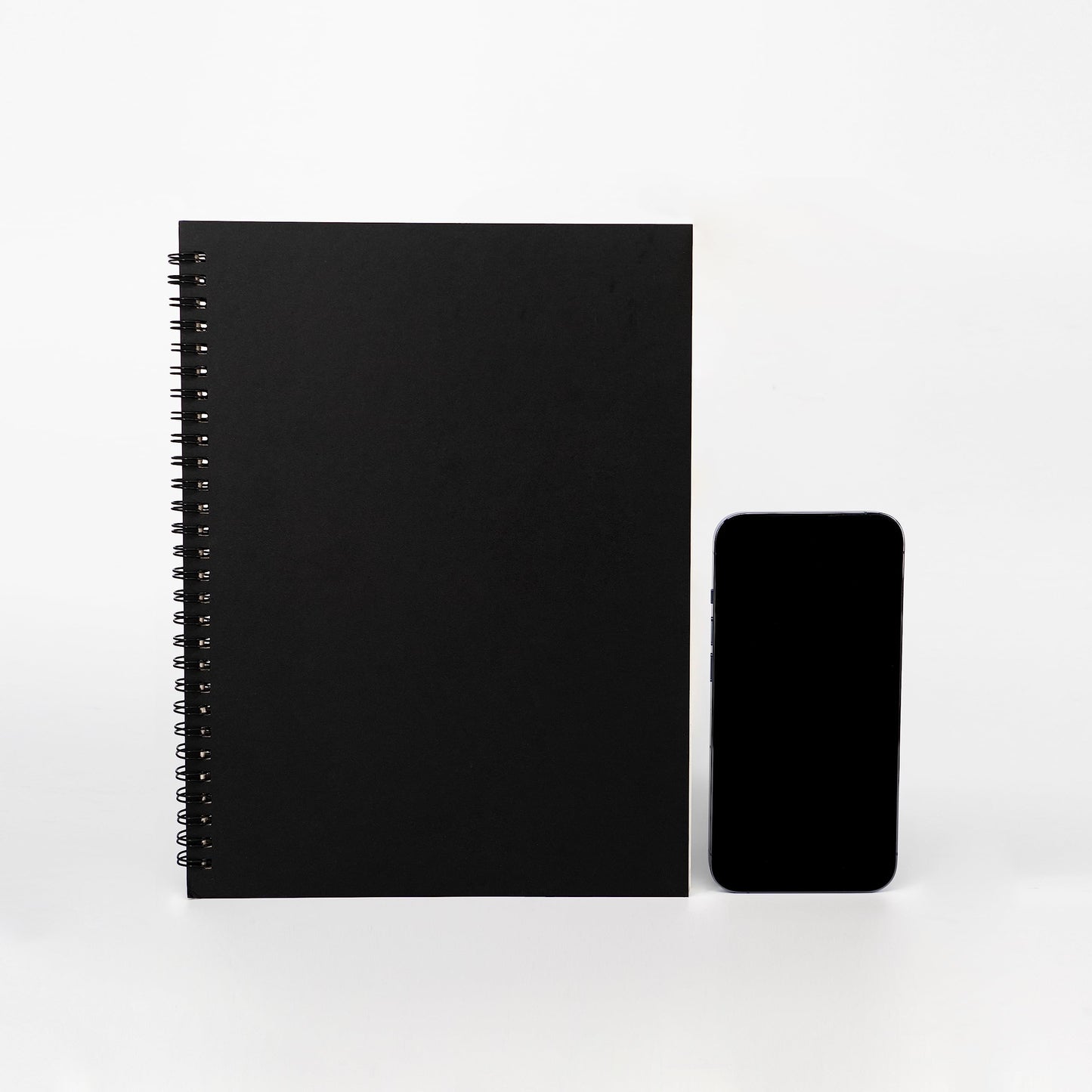 DSTELIN 10 inch x 7.5 inch, 100GSM, Blank Spiral Notebook, 3-Pack, Soft Cover, Sketch book, 120 Pages / 60 Sheets, (Black)
