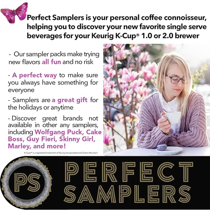 Flavored Decaf Coffee Pods Variety Pack Sampler, Assorted Single Serve Decaffeinated Coffee Capsules for Keurig K Cups Brewers, 30 Flavored Decaf Coffees - No Duplicates