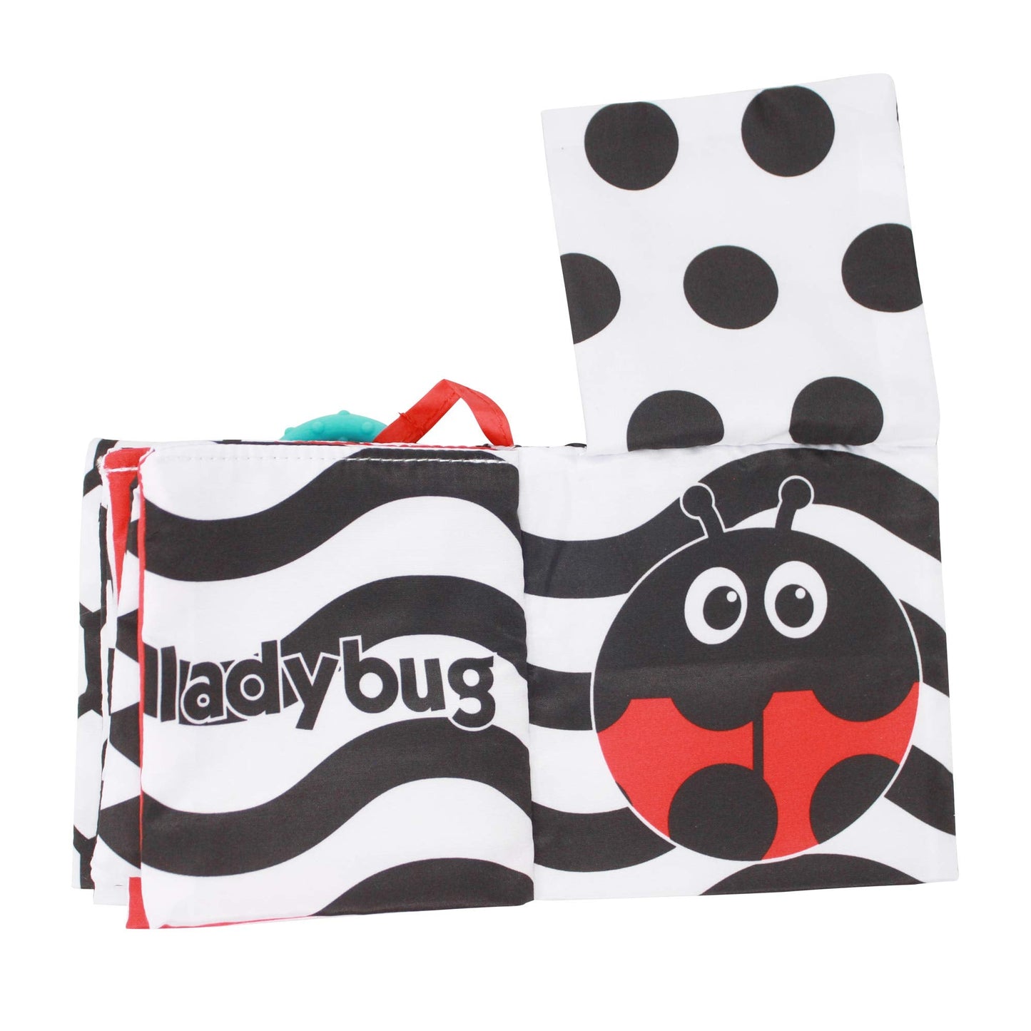 Sassy Peek-a-Boo Activity Book with Attachable Link for On-The-Go Travel,Sensory Play,Black & White,Ages 0+ Months,(Pack of 12)