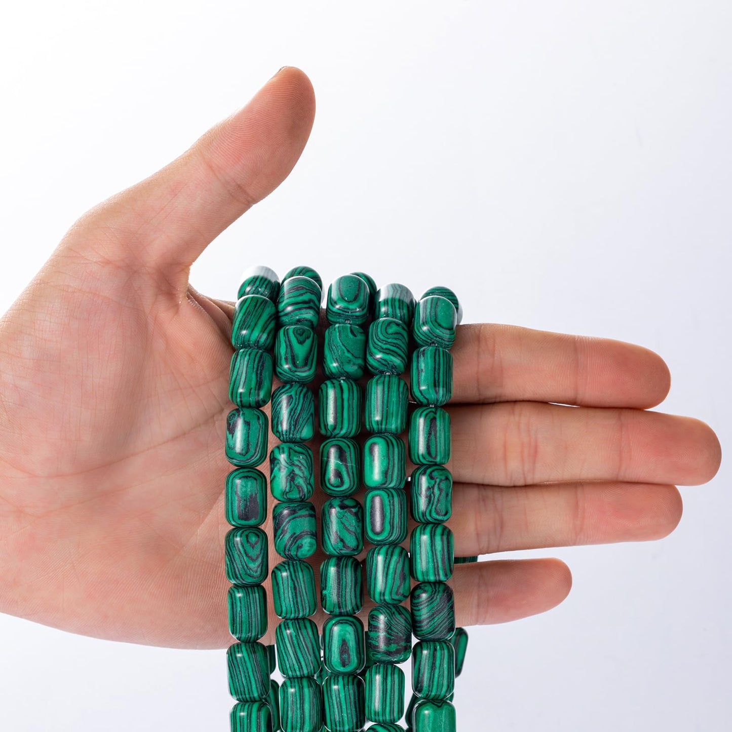 Natural Malachite Cylinder Tube Beads 10x14mm 38cm/str Loose Semi Gemstone Stone Beads for Making Bracelets Necklace
