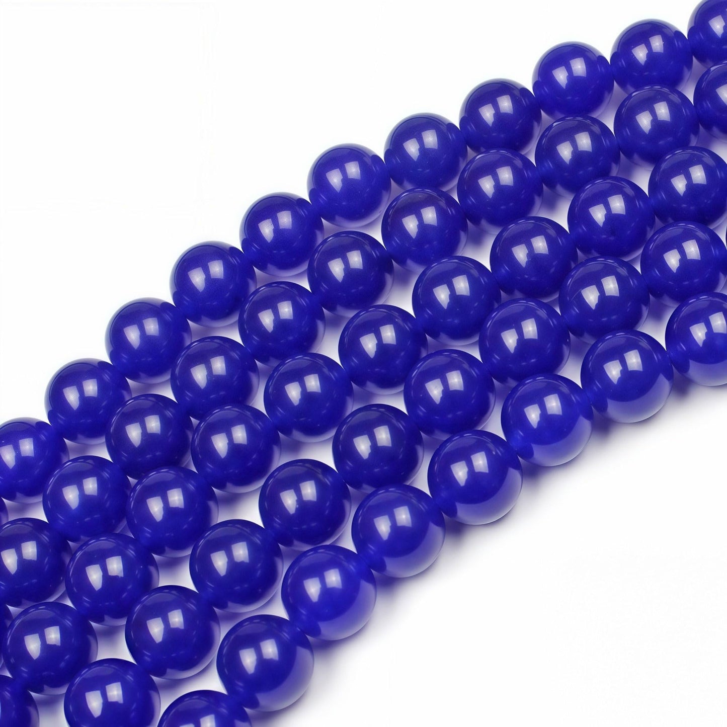 MJDCB Natural Stone Beads Sapphire Jade Round Loose Beads for Jewelry Making DIY Bracelet Necklace (10mm)
