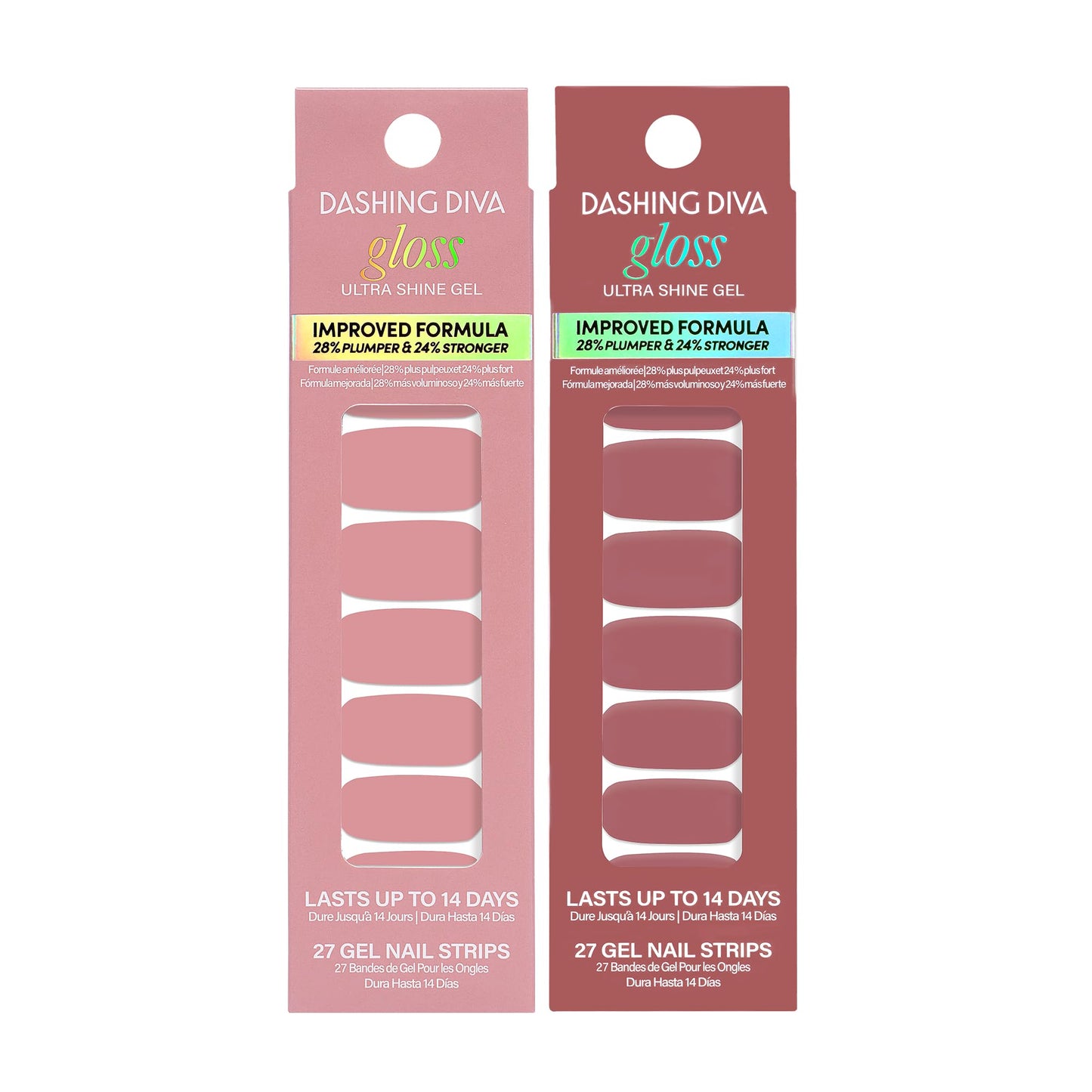 Dashing Diva Gloss Nail Strips Bundle - The Desert Neutrals Collection - Kitten & Merit - UV Free, Chip Resistant, Long Lasting Gel Stickers - Contains 2 Sets
