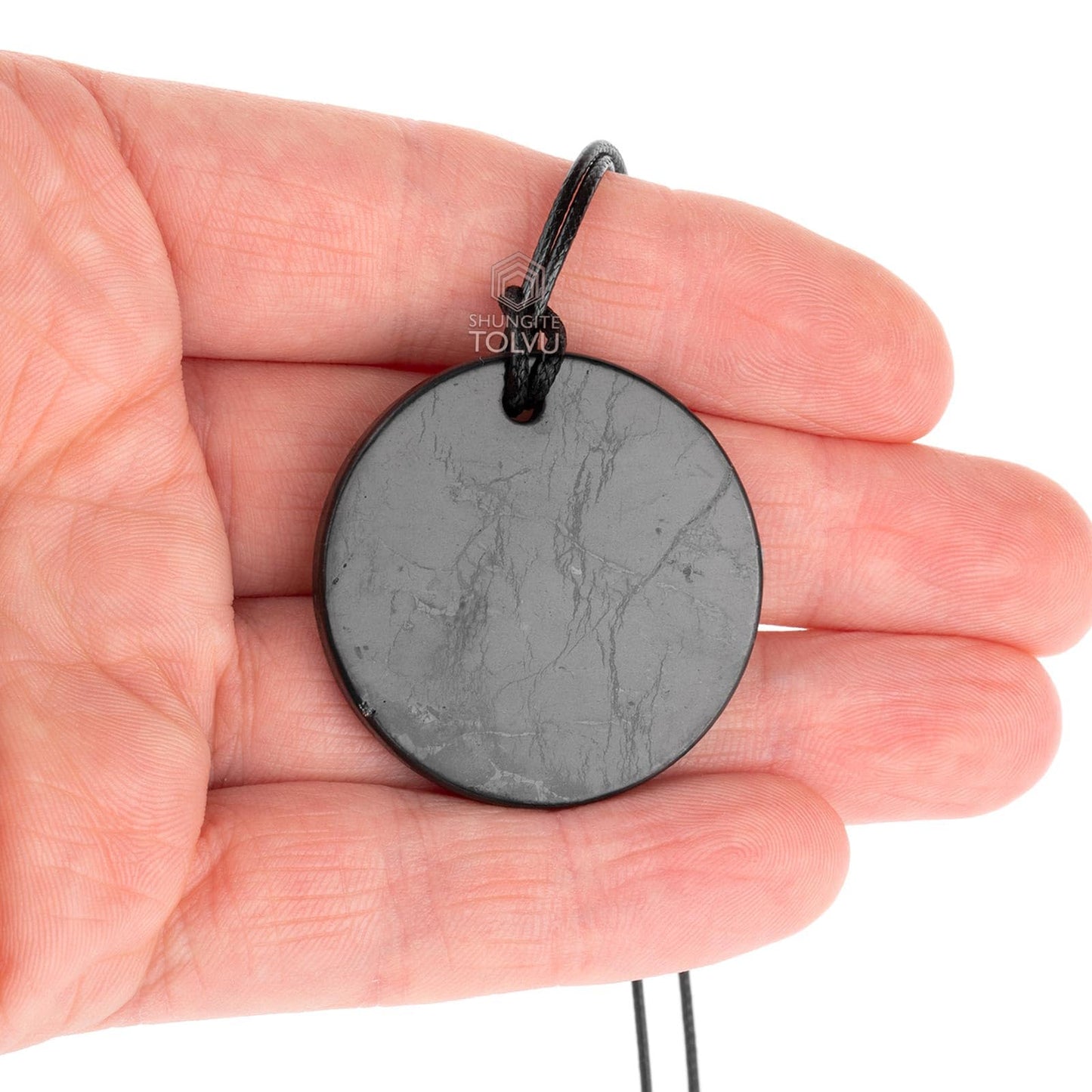 Shungite Pendant "Vitality" - Made of Authentic black Russian shungite stone - Handmade - TOLVU